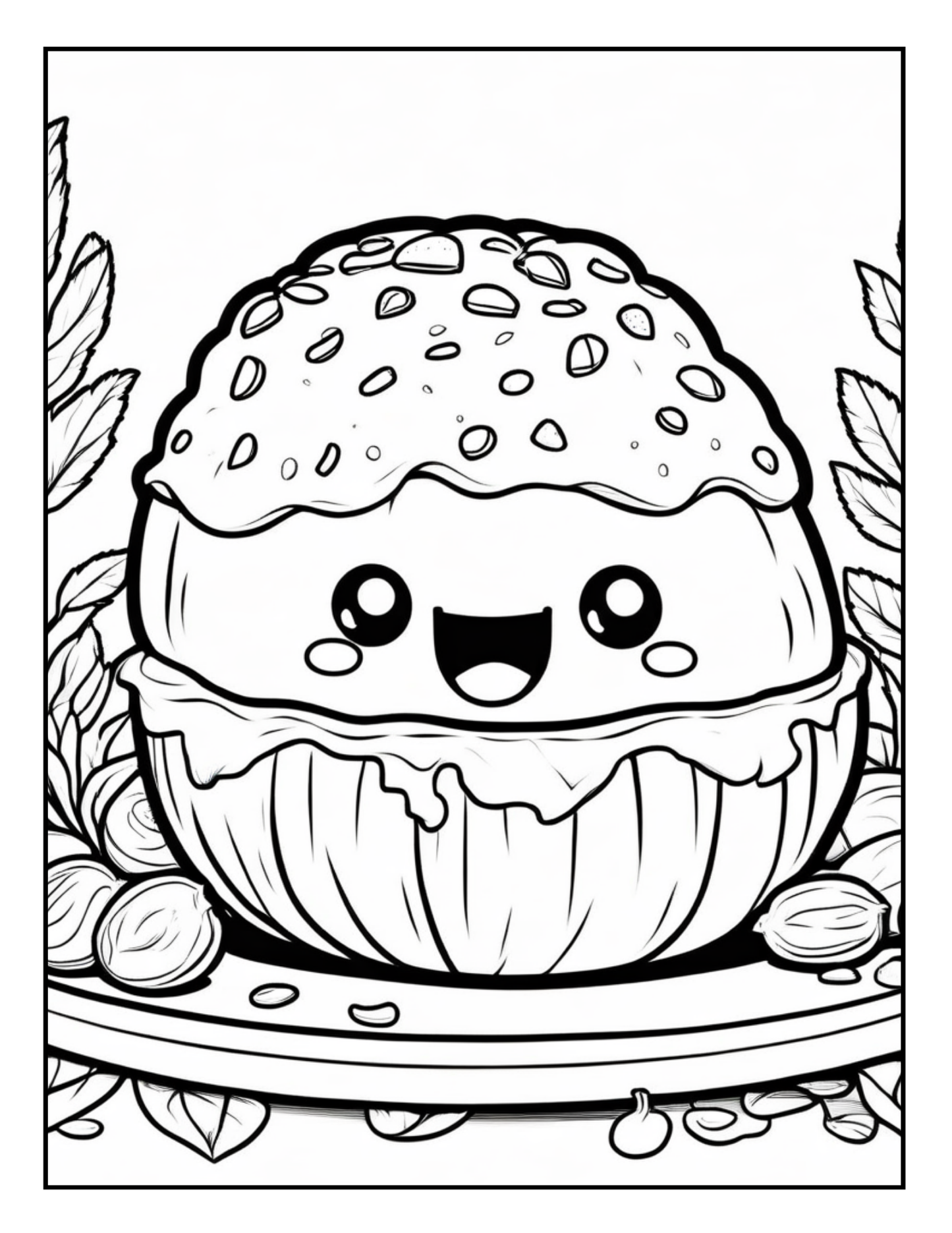 Sweet Treats: Kawaii Styled Dessert Coloring Book| Kawaii| Cute Kawaii| Dessert| Digital Download| Printable Coloring Pages|