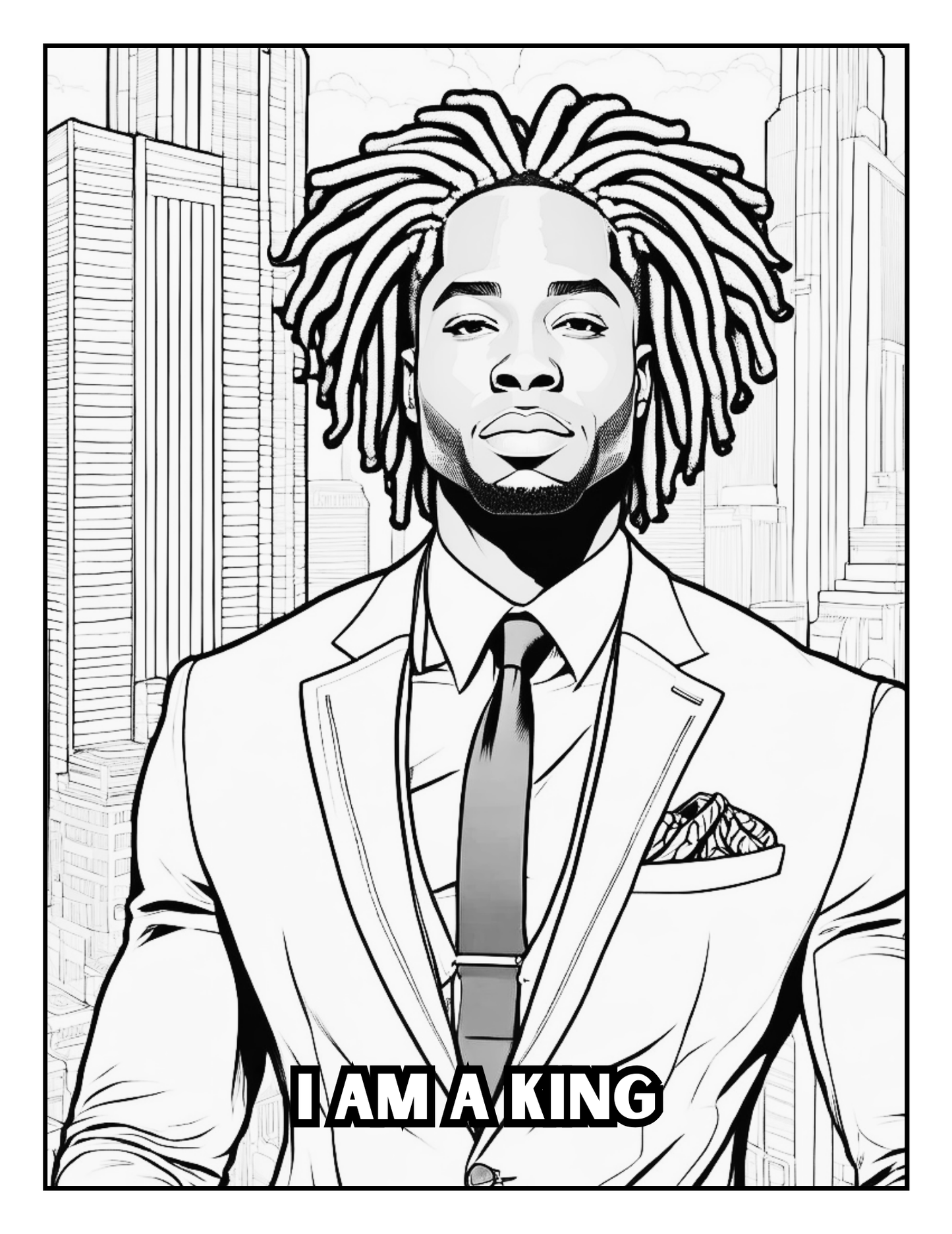 Black Men Affirmations Coloring Book | Stress Relief & Motivation | Positive Quotes for Confidence & Self-Care