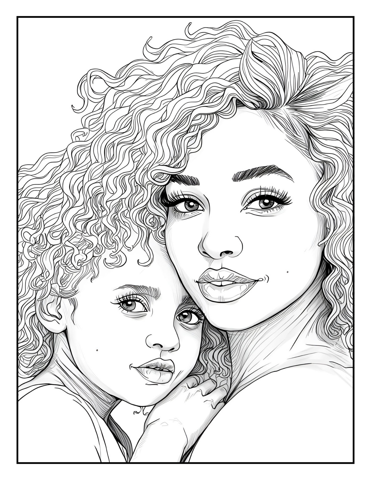 Mother and Daughter Coloring Pages| Digital Download for Moms & Daughters| Inspirational Fun Family Activities| Printable Coloring Book
