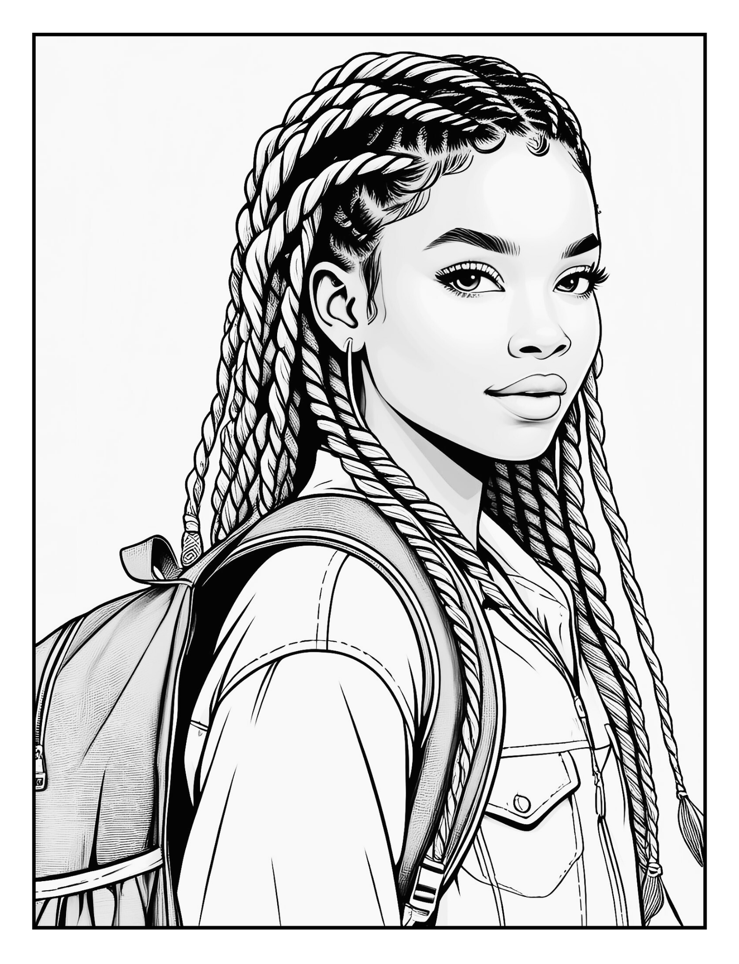 Teen Girl Coloring Book | Digital Anxiety Relief | Mental Health Activities | Black Girl Coloring Pages | Digital Download| Manage Stress