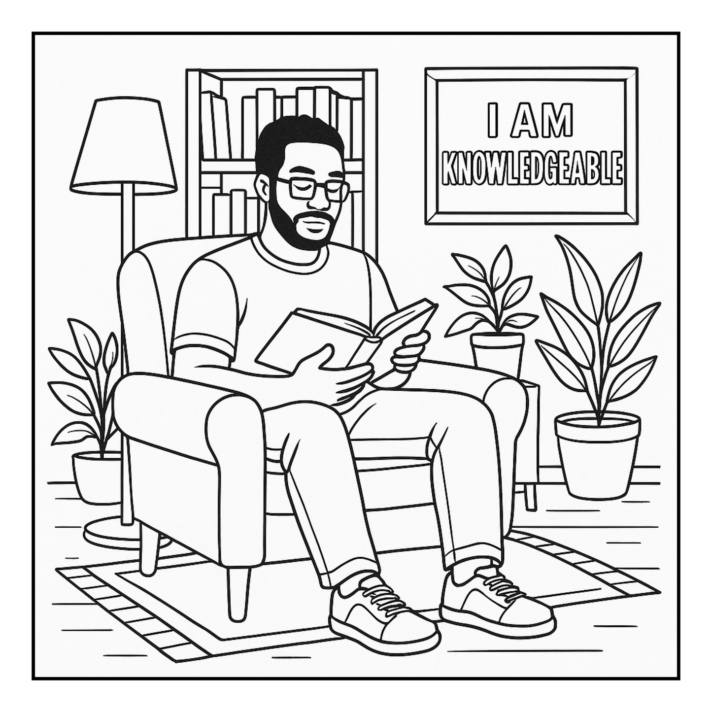 The Power of ‘I Am’ Bold & Easy Affirmation Coloring Book for Men Empowering Affirmations and Relaxing Designs to Inspire Daily Confidence, Strength, and Peace