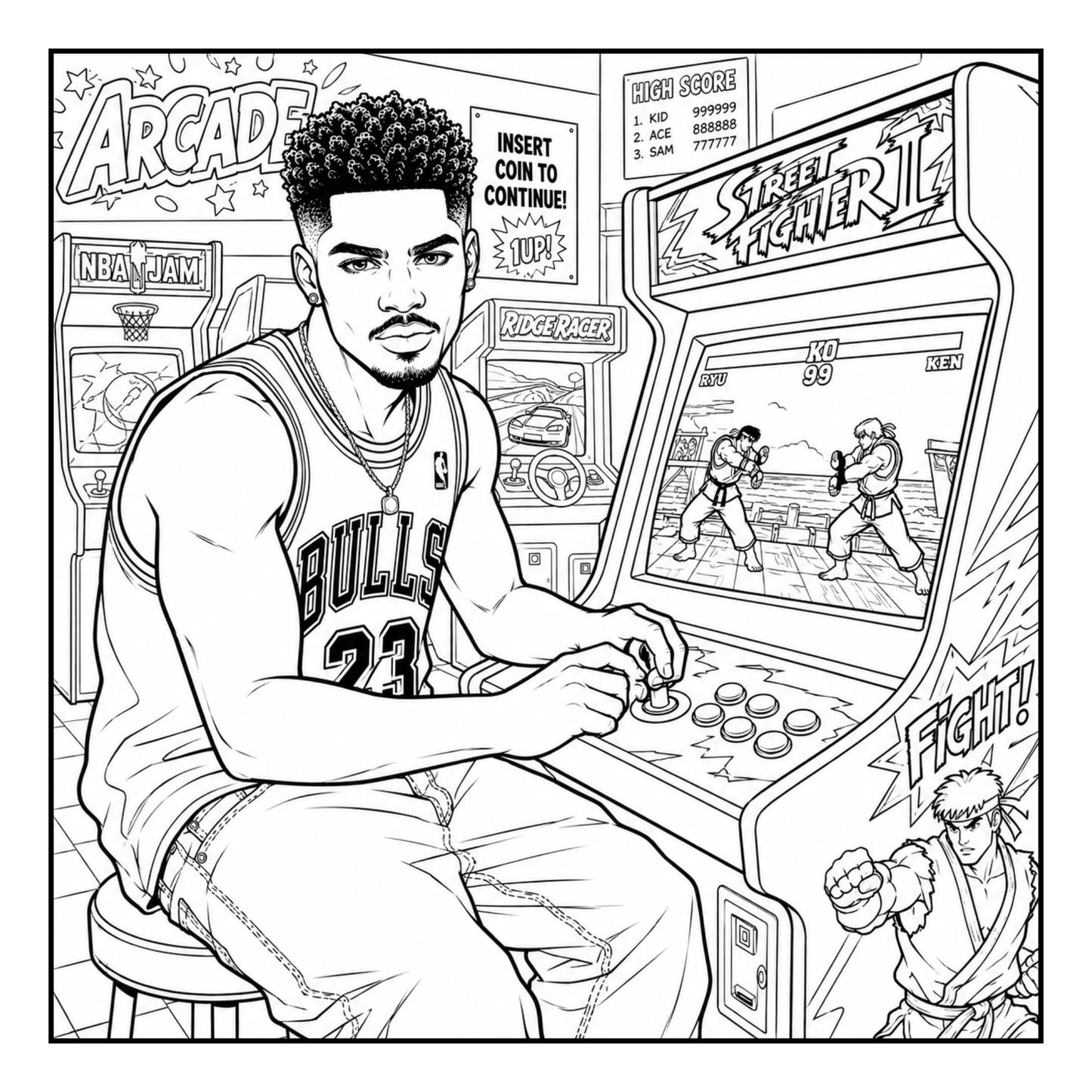 90's Fine Era Coloring Book Digital Download