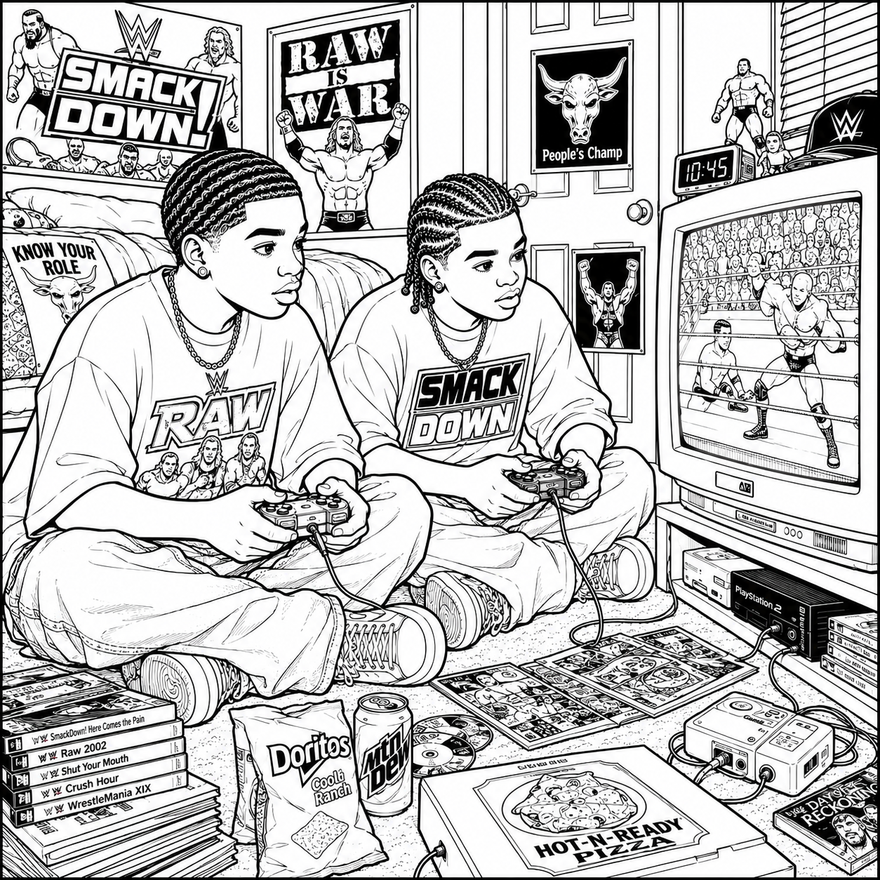 Y2K Nostalgia A Coloring Book of Early-2000s Teen Vibes Featuring Mall Days, Game Nights, Sleepovers & Good Vibes