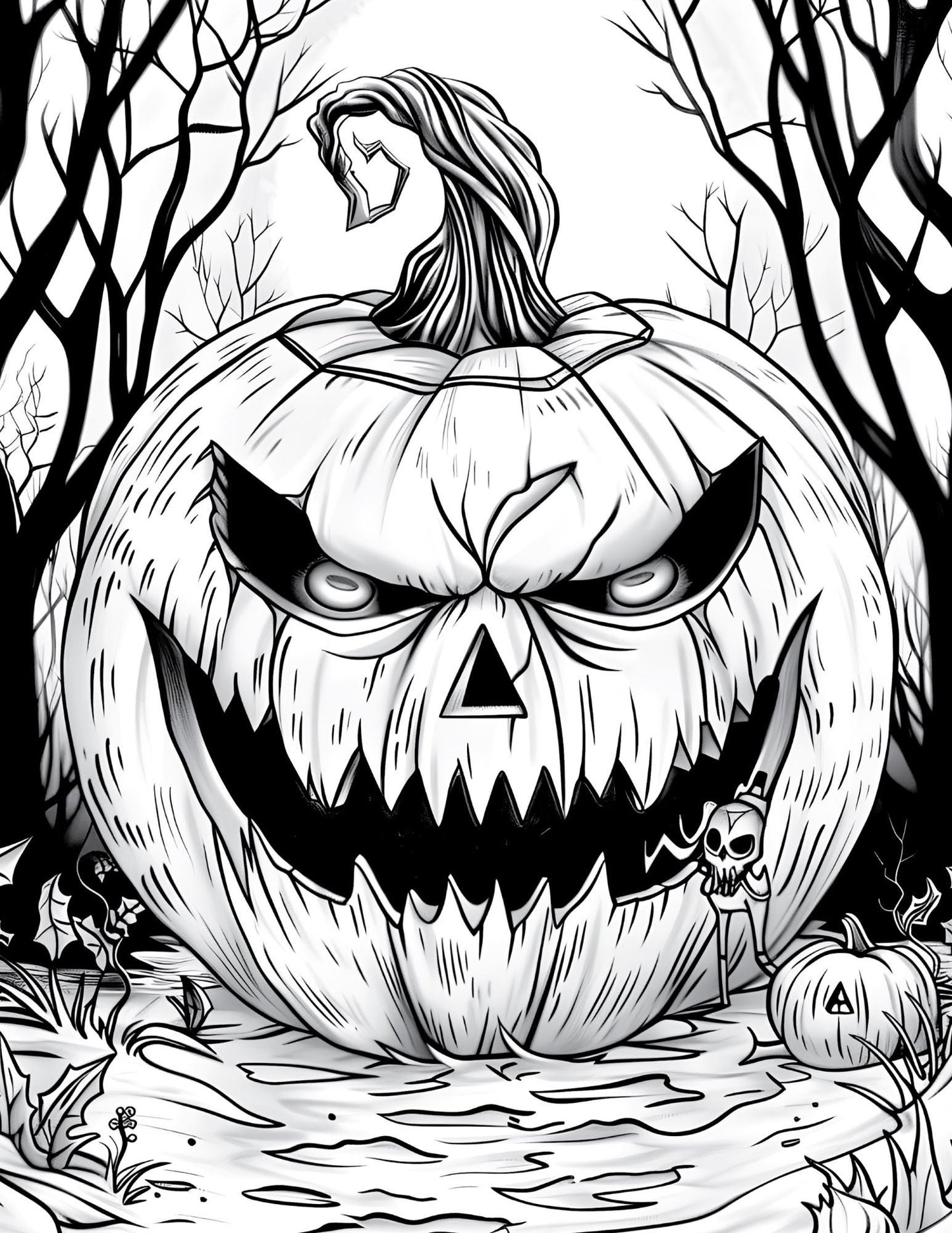 Scary Halloween Coloring Book| Scary| Spooky| Halloween| Teens & Adults| Printable Coloring Pages| Digital Download