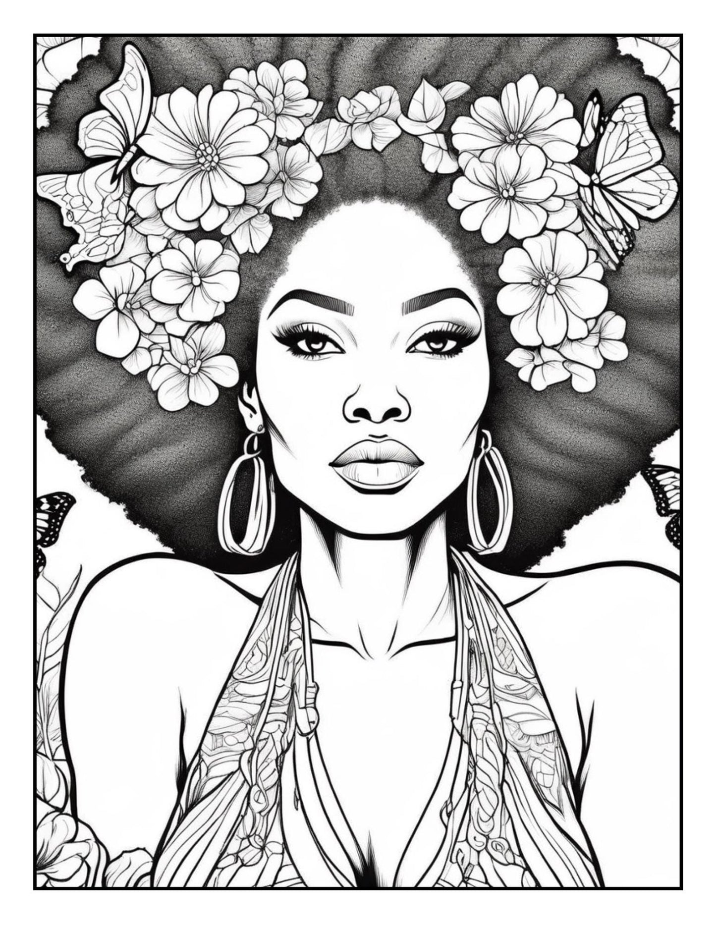 Fierce Women Coloring Pages| Empowering Printable Art| Inspirational Designs|Digital Download for Women| Self-Love and Confidence