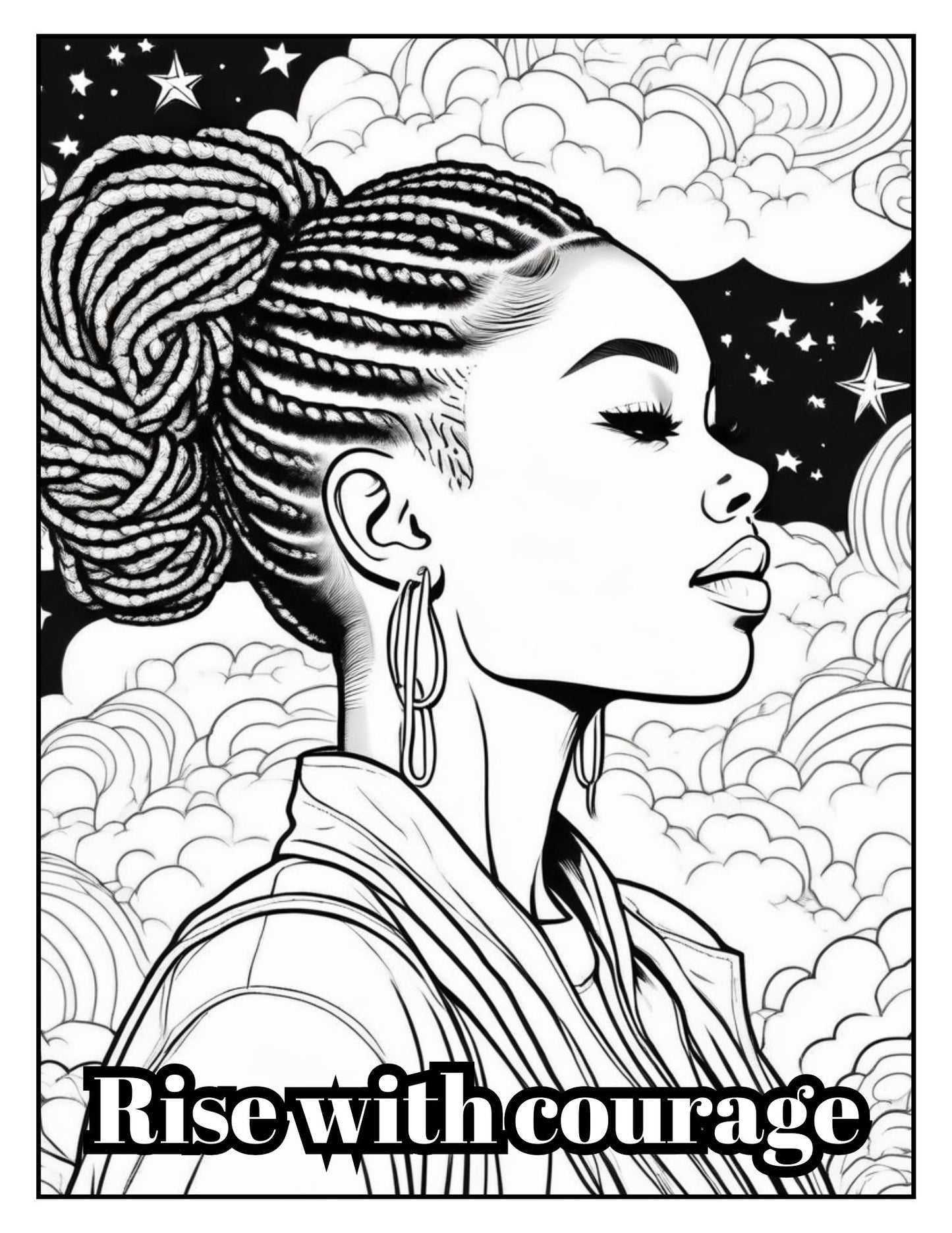 Black Women Affirmation Coloring Pages | Inspirational Printable Art for Relaxation & Self-Care | Uplifting Digital Download for Adults