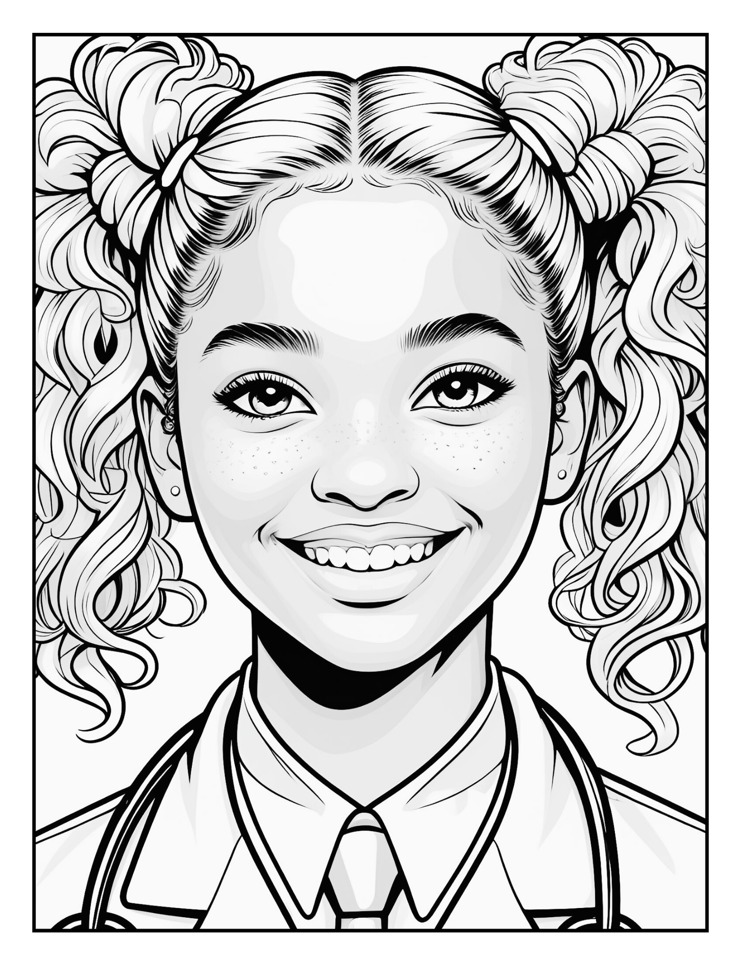 Teen Girl Coloring Book | Digital Anxiety Relief | Mental Health Activities | Black Girl Coloring Pages | Digital Download| Manage Stress