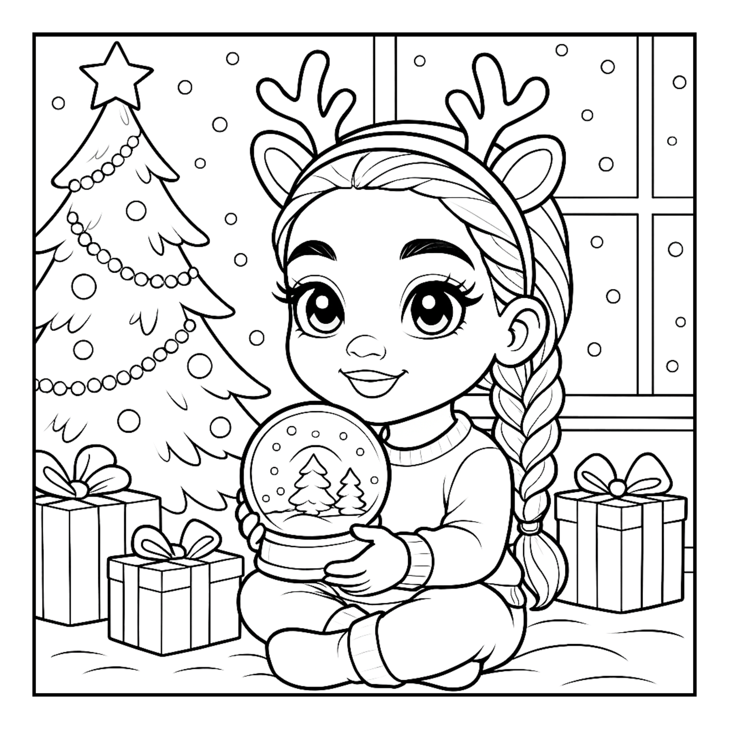 Little Queens Christmas Coloring Book | 35 Bold and Easy Pages | Fun Holiday Coloring Book | Digital Download Printable Activity Book