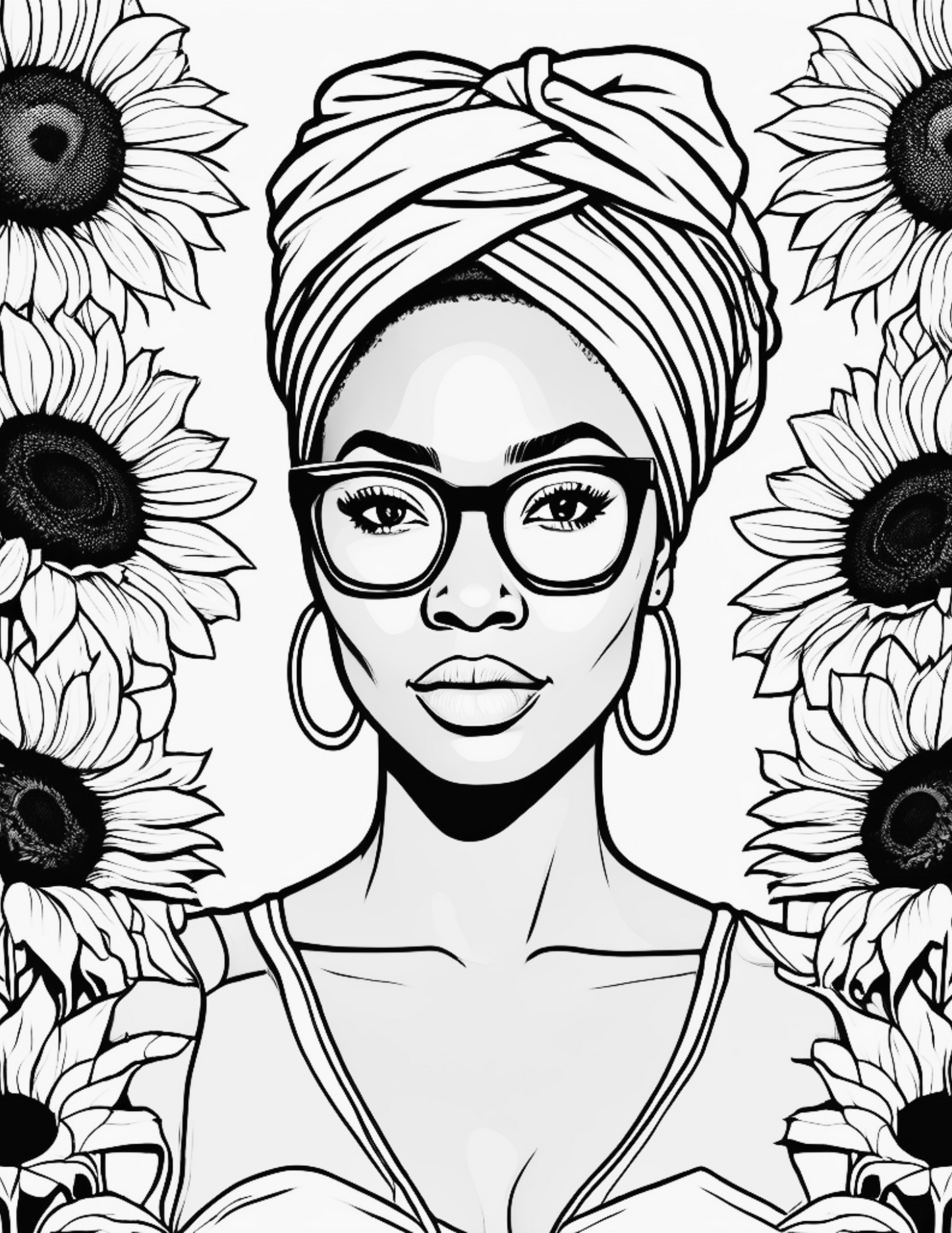 Black Women Headwrap Coloring Book | African American Women | Headscarf Fashion | Natural Hair Coloring Pages | Digital Download