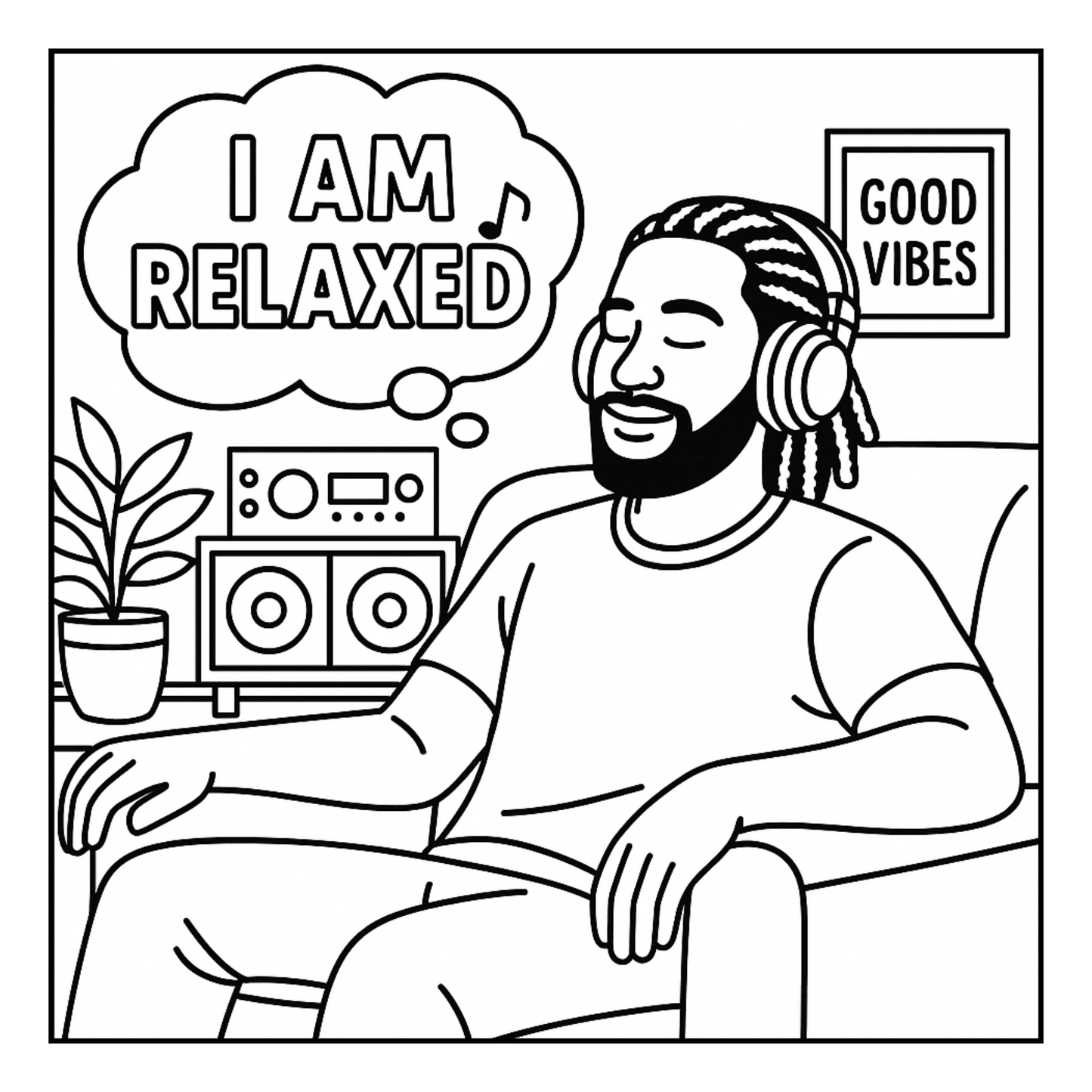 Affirmation Coloring Book for Men| Bold & Easy Stress Relief, Self Care and Relaxation for Adults Digital Download