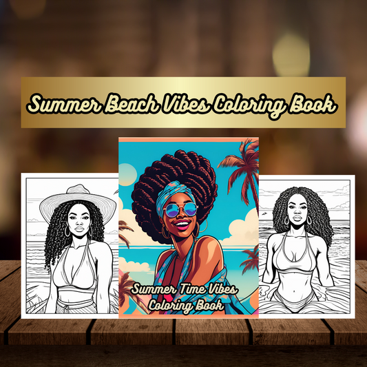Black Girl Summer Beach Coloring Book – Melanin Magic, Swimsuits and Beach Vibes