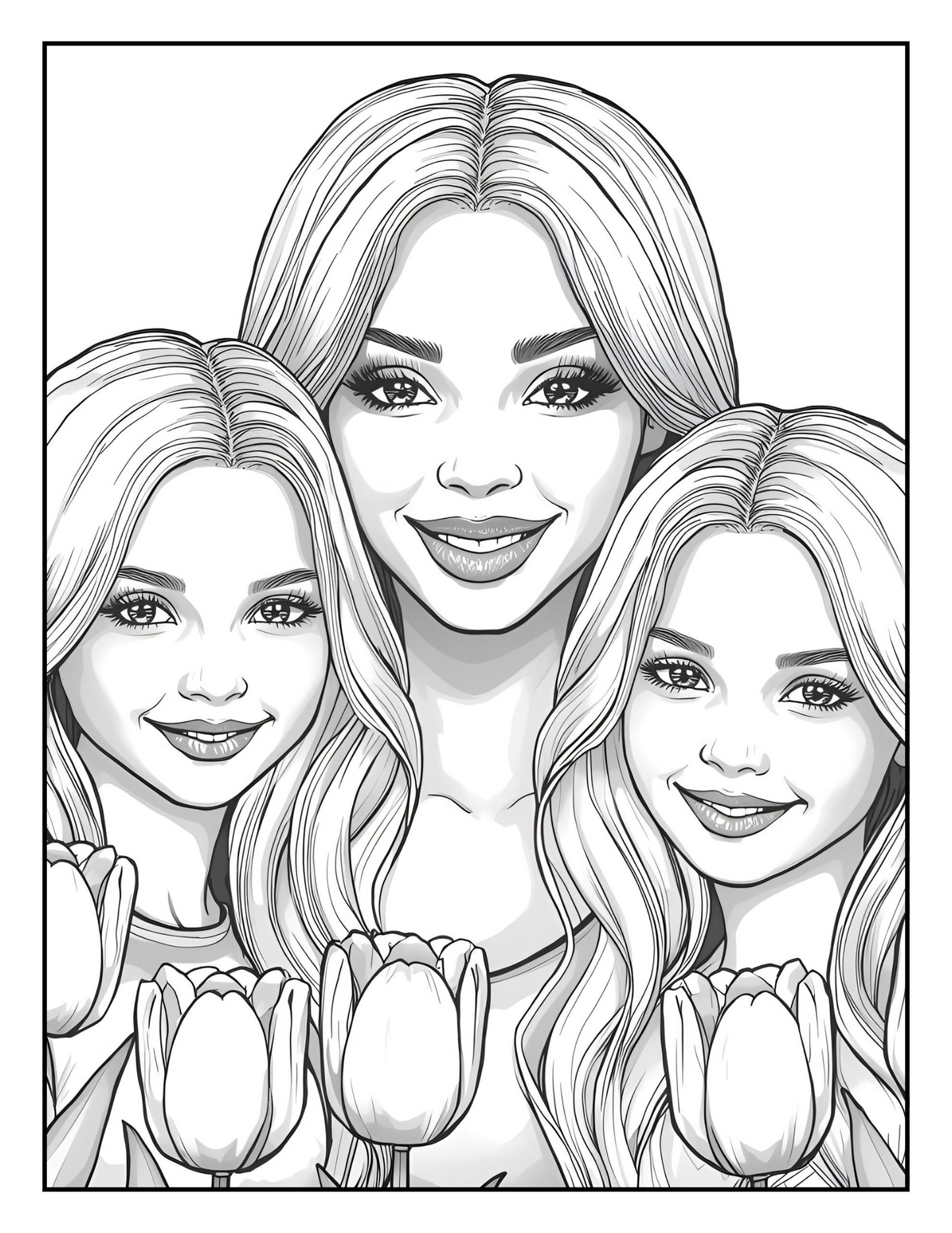 Mother and Daughter Coloring Pages| Digital Download for Moms & Daughters| Inspirational Fun Family Activities| Printable Coloring Book