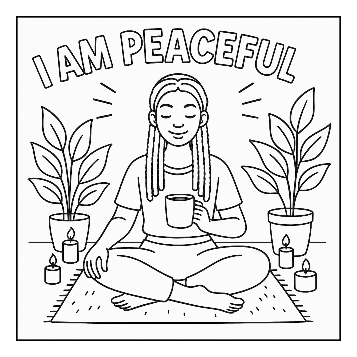 The Power of I Am Coloring Book | Bold & Easy Affirmations for Black Women | Self-Love, Confidence & Empowerment Pages