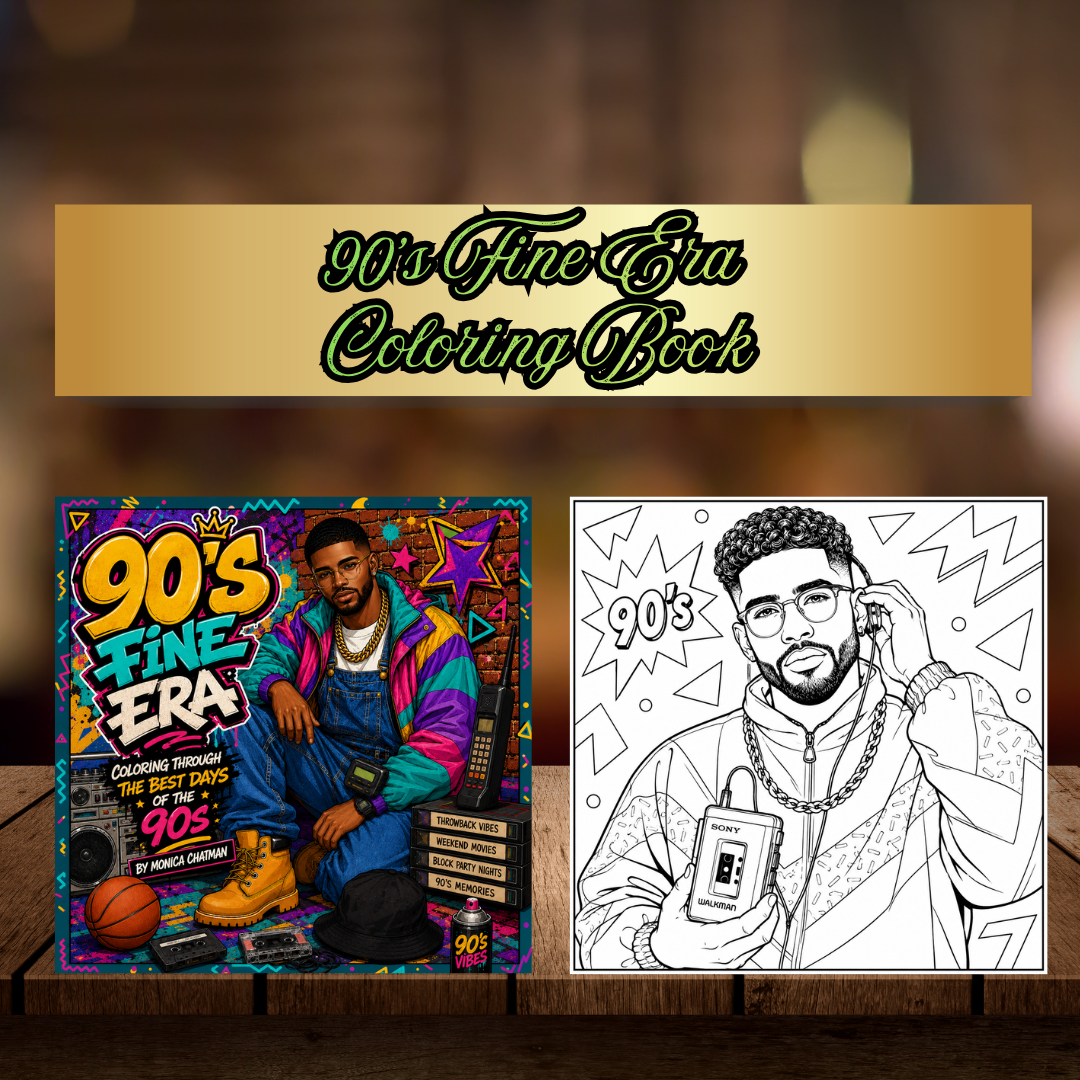 90's Fine Era Coloring Book Digital Download