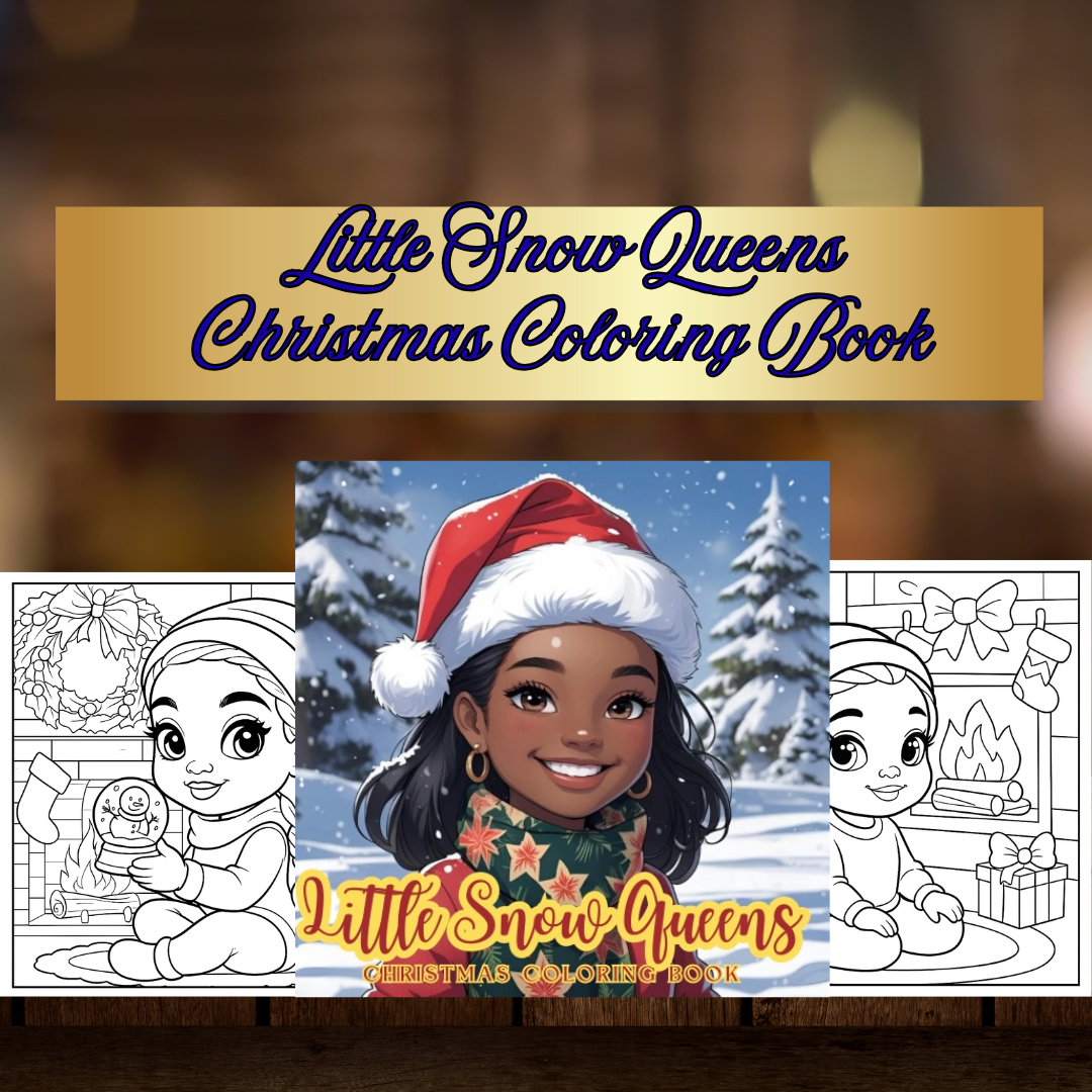 Little Queens Christmas Coloring Book | 35 Bold and Easy Pages | Fun Holiday Coloring Book | Digital Download Printable Activity Book