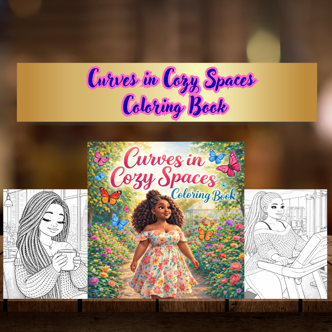 Curves in Cozy Spaces Coloring Book A Relaxing Coloring Journey Celebrating Curvy Beauty & Self-Care