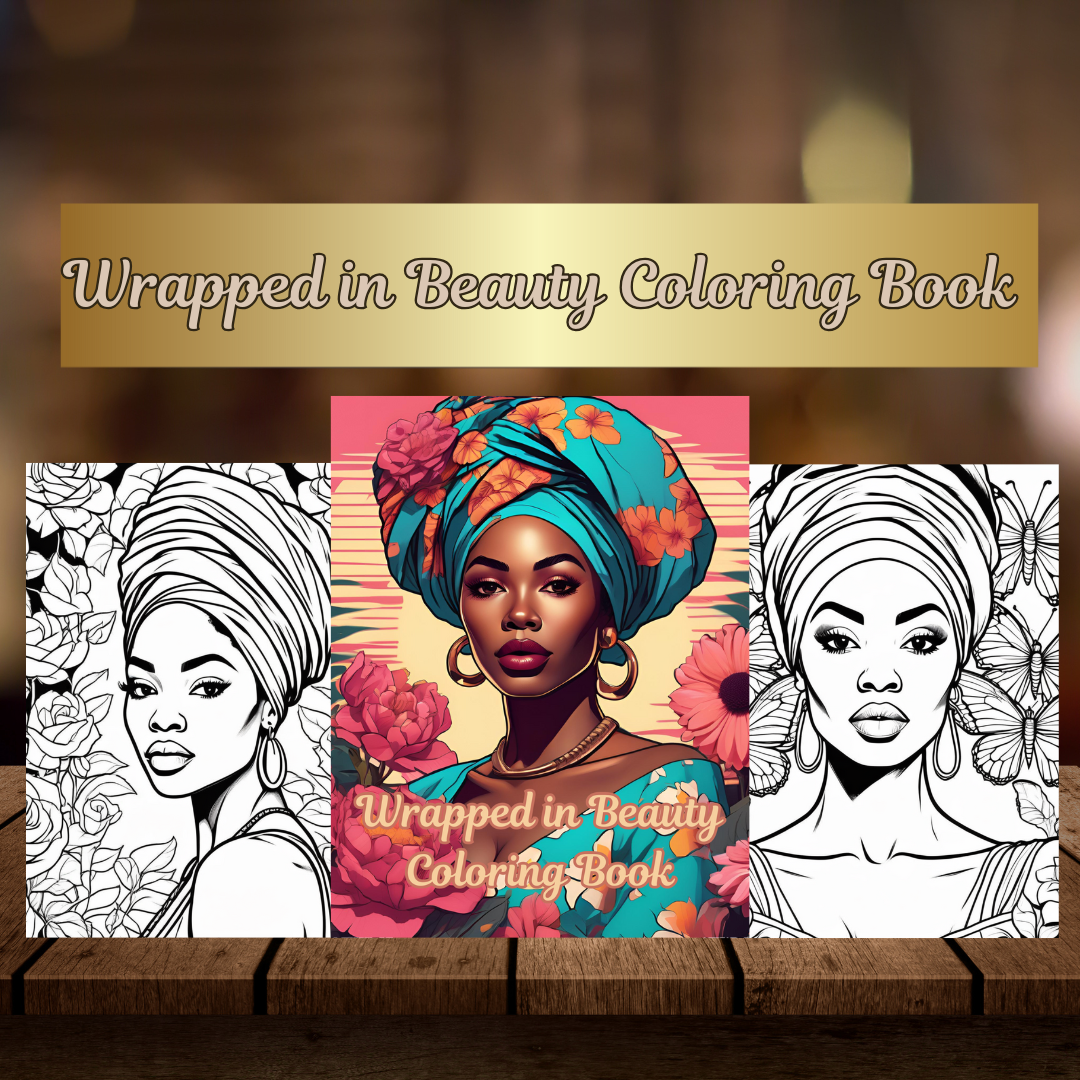 Black Women Headwrap Coloring Book | African American Women | Headscarf Fashion | Natural Hair Coloring Pages | Digital Download