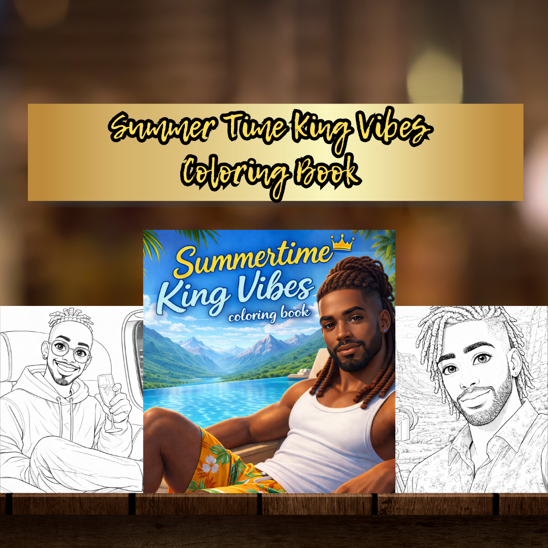 Summertime King Vibes Coloring Book Digital Download