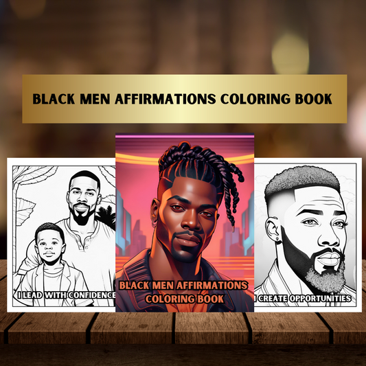 Black Men Affirmations Coloring Book | Stress Relief & Motivation | Positive Quotes for Confidence & Self-Care