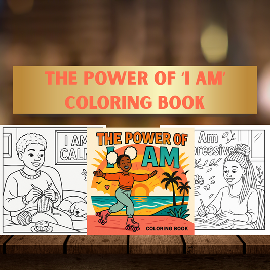 The Power of I Am Coloring Book | Bold & Easy Affirmations for Black Women | Self-Love, Confidence & Empowerment Pages