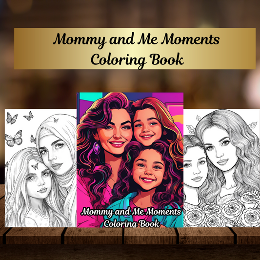 Mommy and Me Moments Coloring Book|Mommy and Me| Mother|Daughter|Digital Download| Printable Coloring Pages