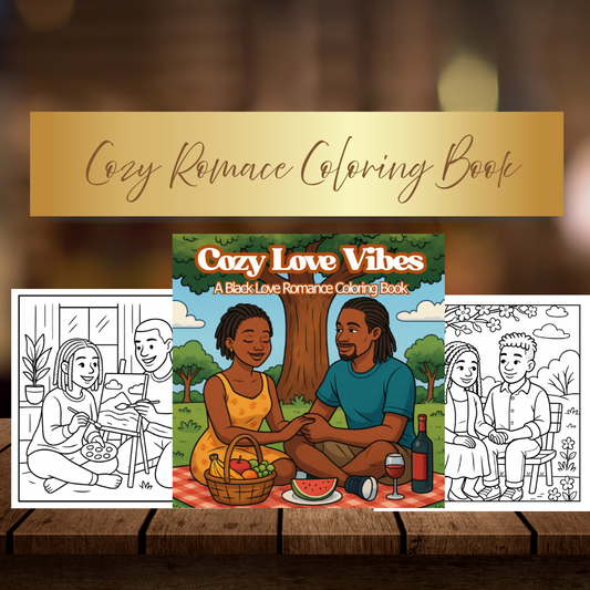 Cozy Love Romance Coloring Book | Bold & Easy Black Couples Coloring Pages | Stress Relief, Self Care & Relaxation for Adults