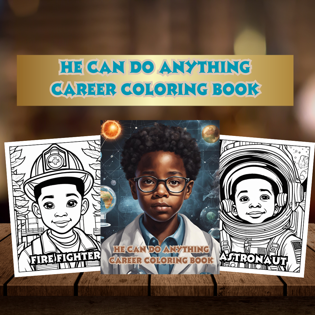 Black Boy Career Coloring Book for Young Black Boys – 25 Printable Pages Digital Download