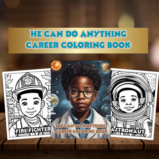 Black Boy Career Coloring Book for Young Black Boys – 25 Printable Pages Digital Download