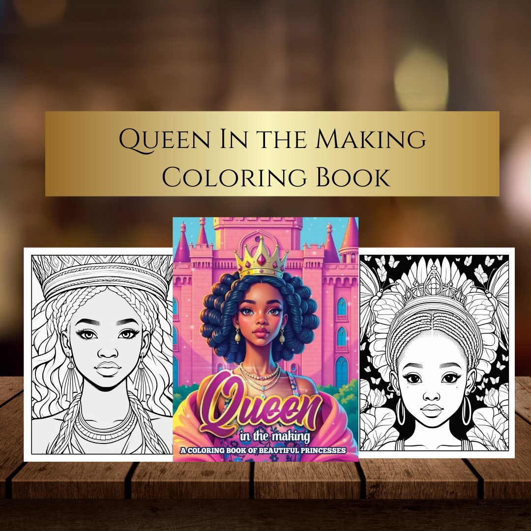 Royal Black Princess Coloring Book: African American Girls' Magical Adventures | Diverse Fairy Tale Illustrations | Printable PDF for Kids