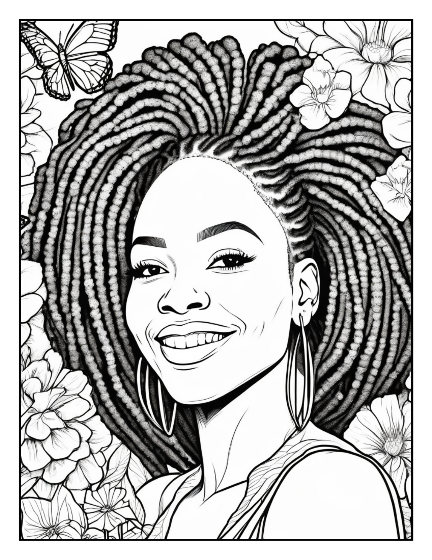 Loc Journey Coloring Book for Black Women | Natural Hair, Dreadlocks & Self-Love | Relaxing Coloring Pages for Mindfulness & Stress Relief