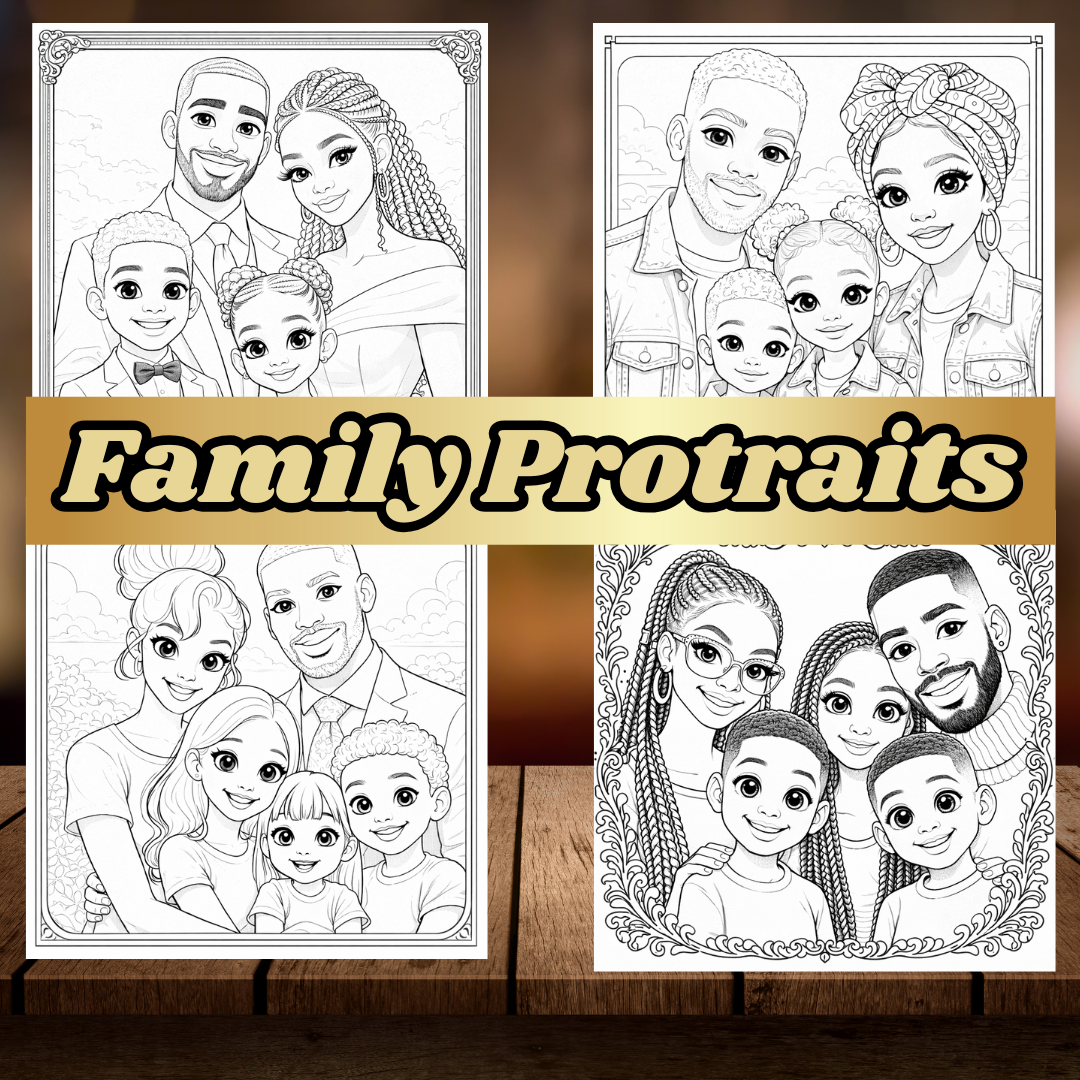 Framed in Love A Family Portrait Coloring Book Celebrating Family, Faith & Forever Bonds Where Every Page Tells a Story of Love Digital Download