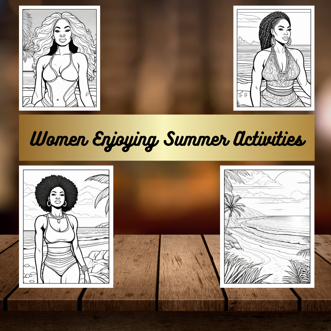 Black Girl Summer Beach Coloring Book – Melanin Magic, Swimsuits and Beach Vibes