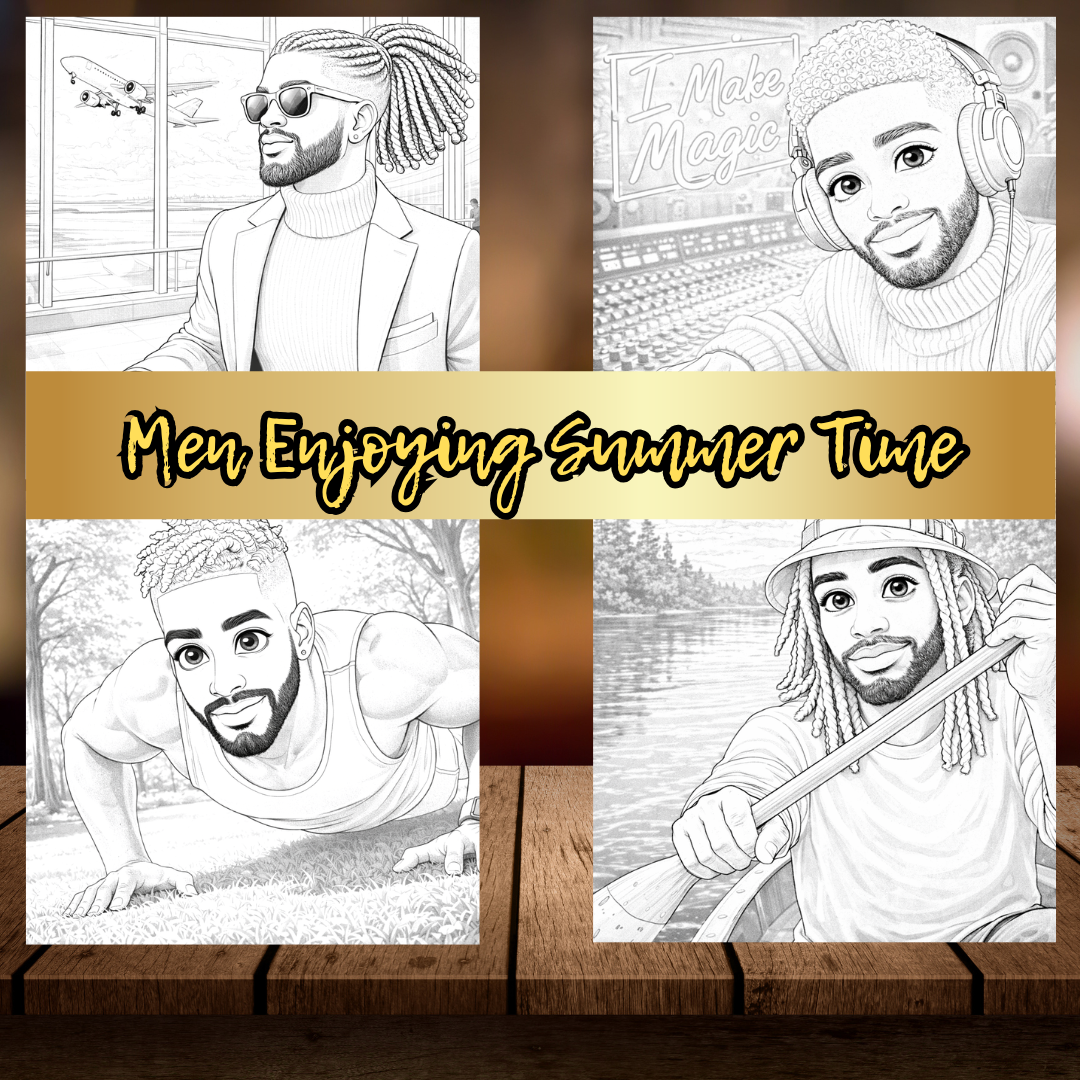 Summertime King Vibes Coloring Book Digital Download