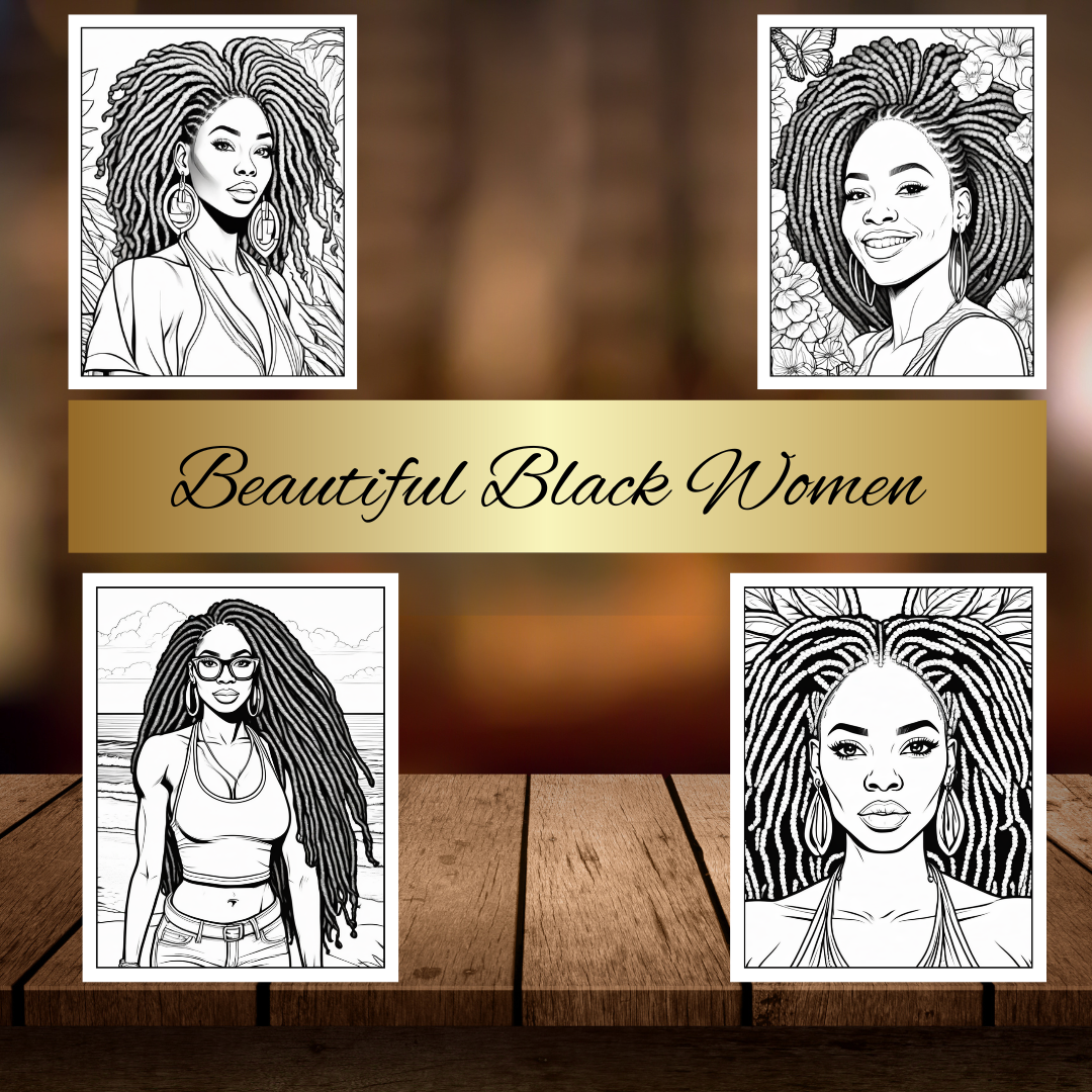 Loc Journey Coloring Book for Black Women | Natural Hair, Dreadlocks & Self-Love | Relaxing Coloring Pages for Mindfulness & Stress Relief