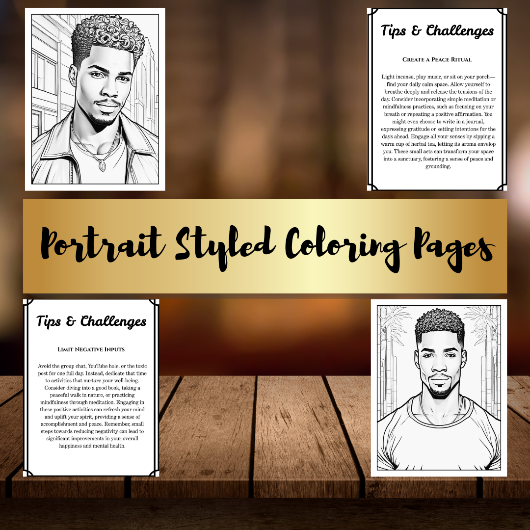Breathe King Anxiety Relief Coloring Book  | Black Mental Health | 43-Page Digital Download for Stress Relief