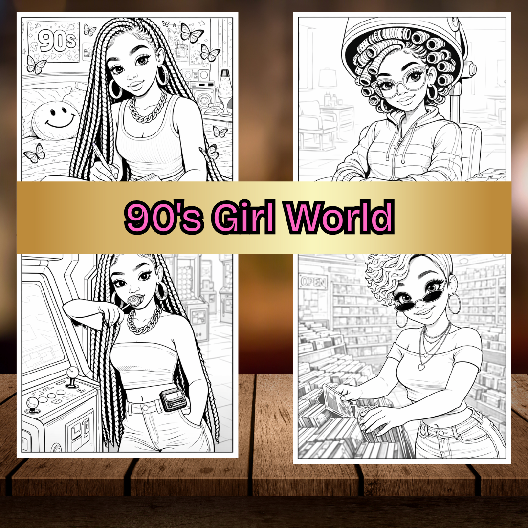 90's Girl Era Coloring Book A Mindful Coloring Experience Rooted in 90s Black Girl Nostalgia