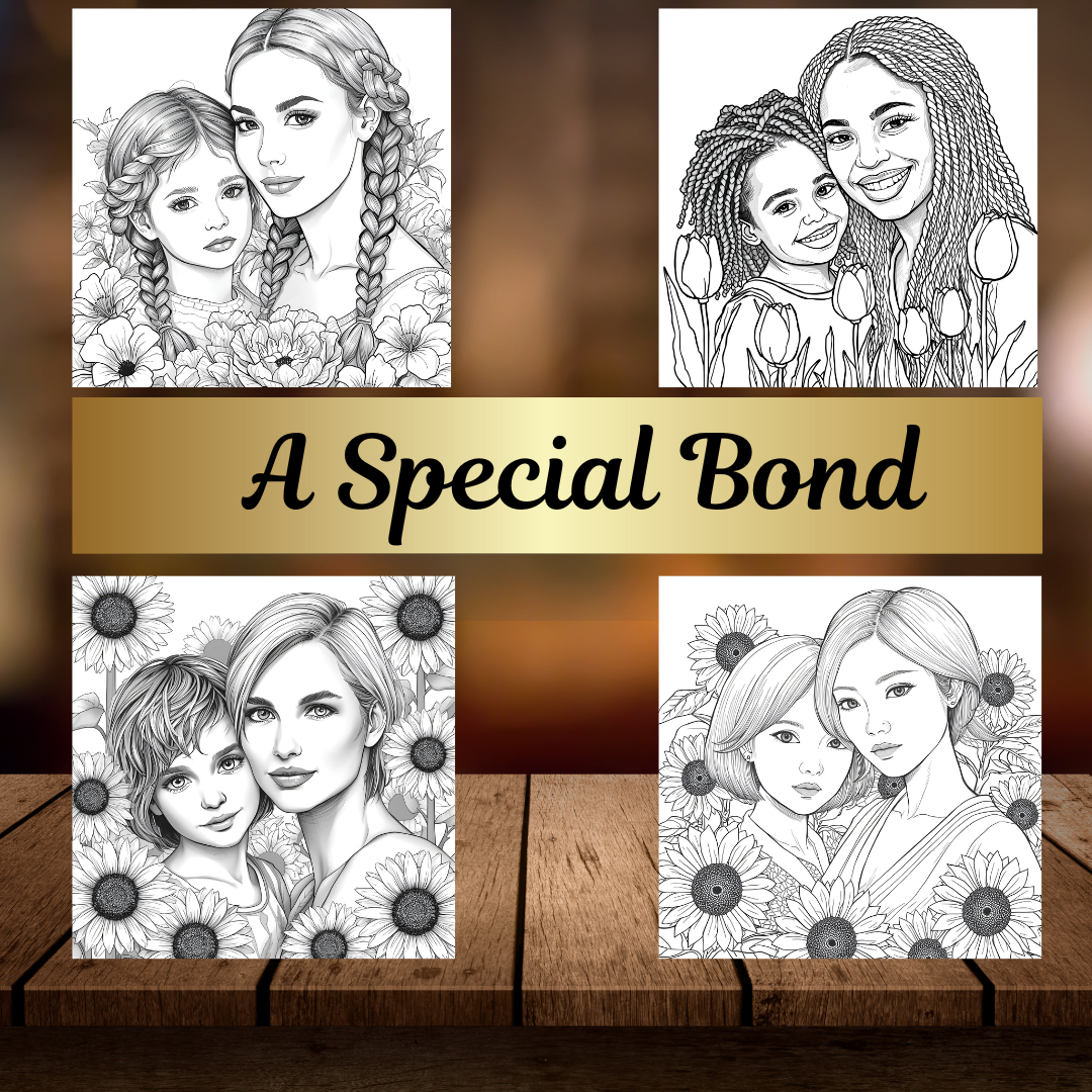 Mommy and Me Moments Coloring Book|Mommy and Me| Mother|Daughter|Digital Download| Printable Coloring Pages