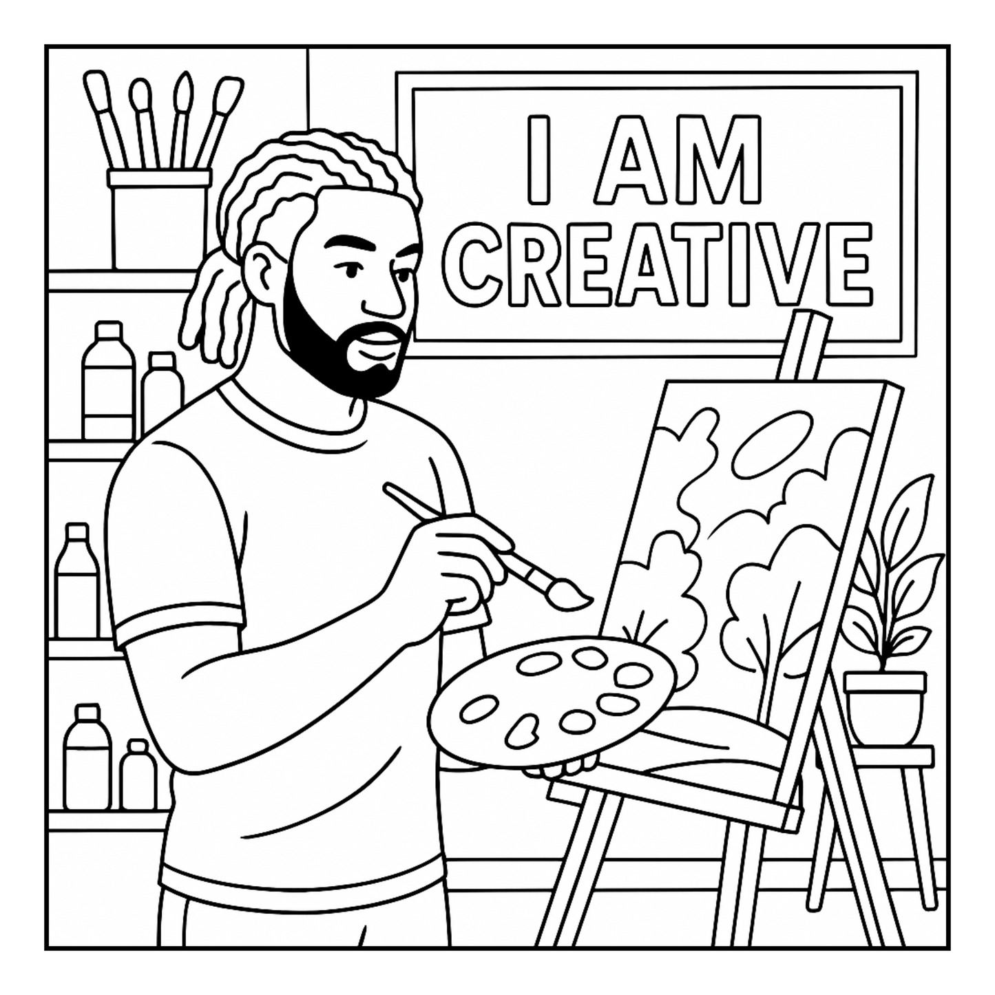 Affirmation Coloring Book for Men| Bold & Easy Stress Relief, Self Care and Relaxation for Adults Digital Download