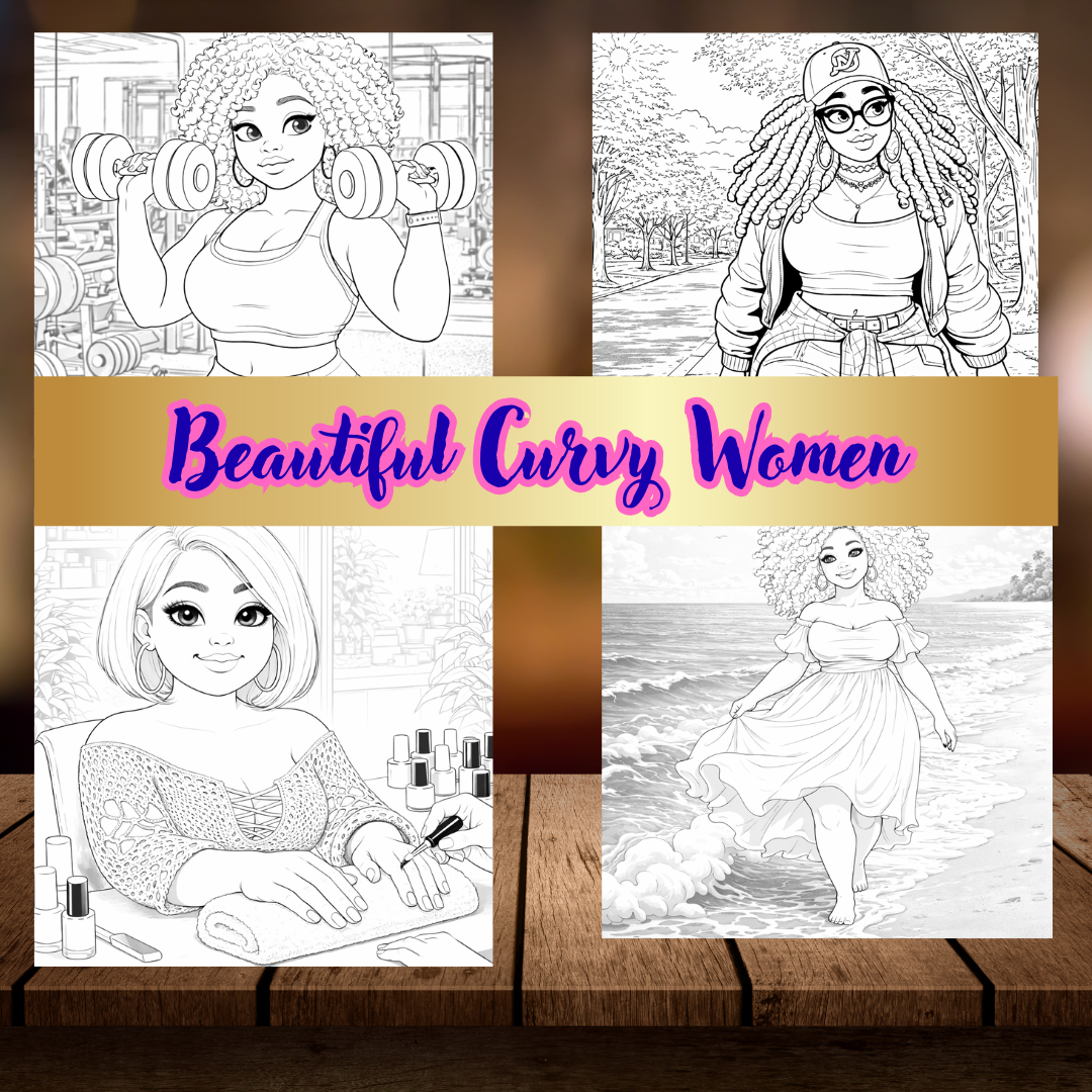Curves in Cozy Spaces Coloring Book A Relaxing Coloring Journey Celebrating Curvy Beauty & Self-Care