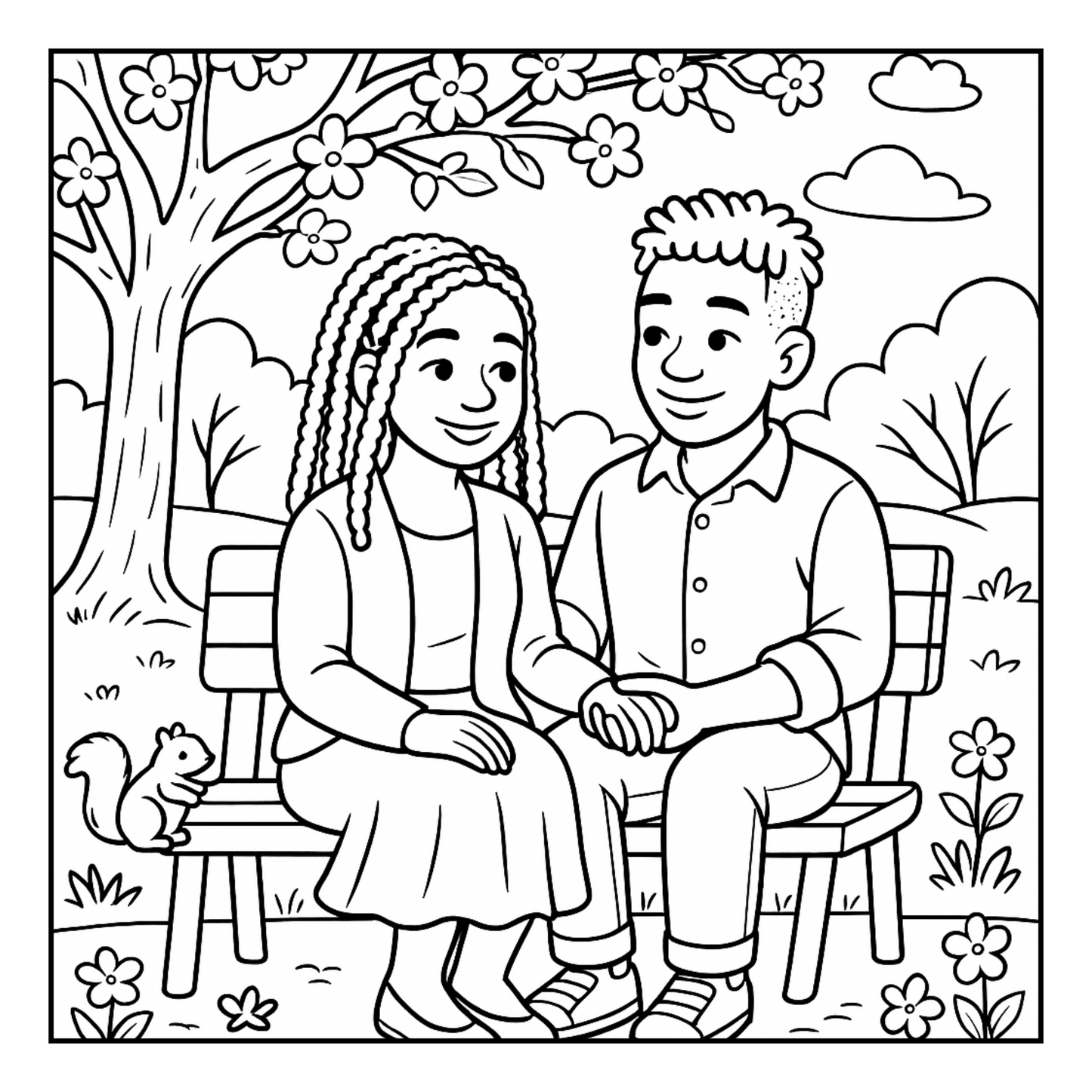 Cozy Love Romance Coloring Book | Bold & Easy Black Couples Coloring Pages | Stress Relief, Self Care & Relaxation for Adults