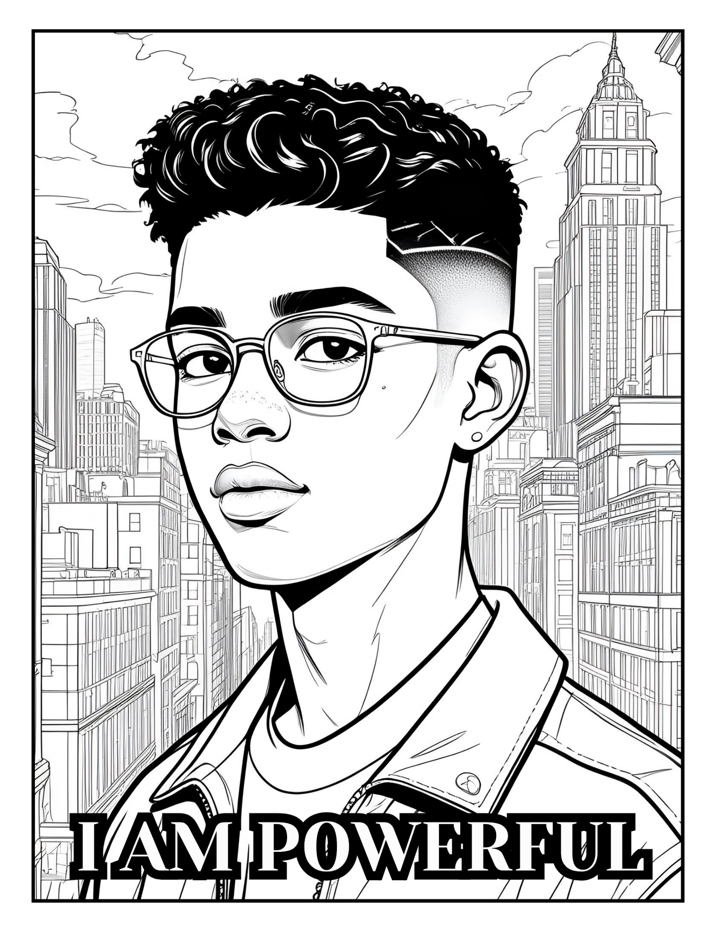 Black Boy Affirmation Coloring Book | Empowering Positive Words|Fun Coloring Pages| Boost Confidence and Self-Esteem | Digital Download