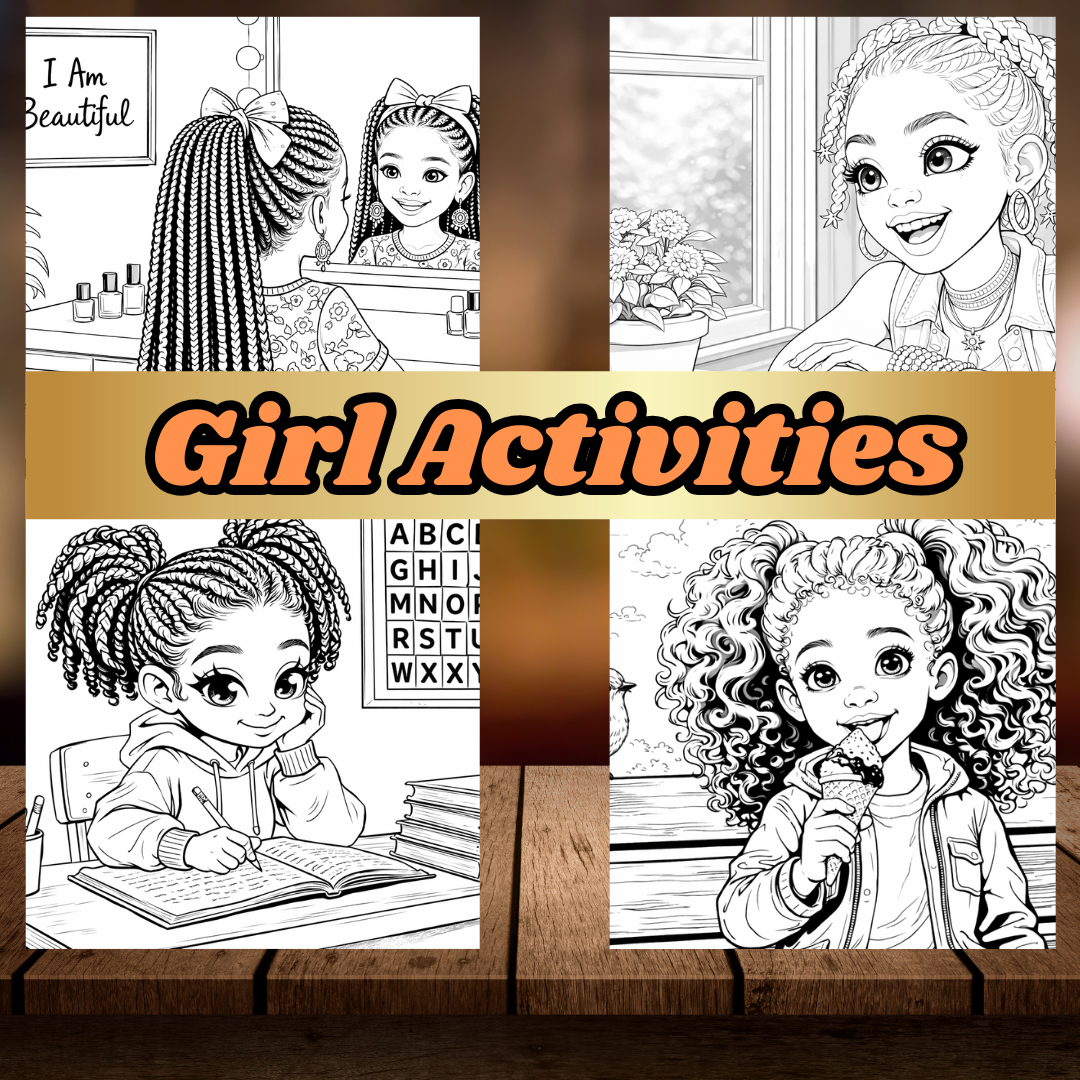 Little Brown Girl Activities Digital Downloads