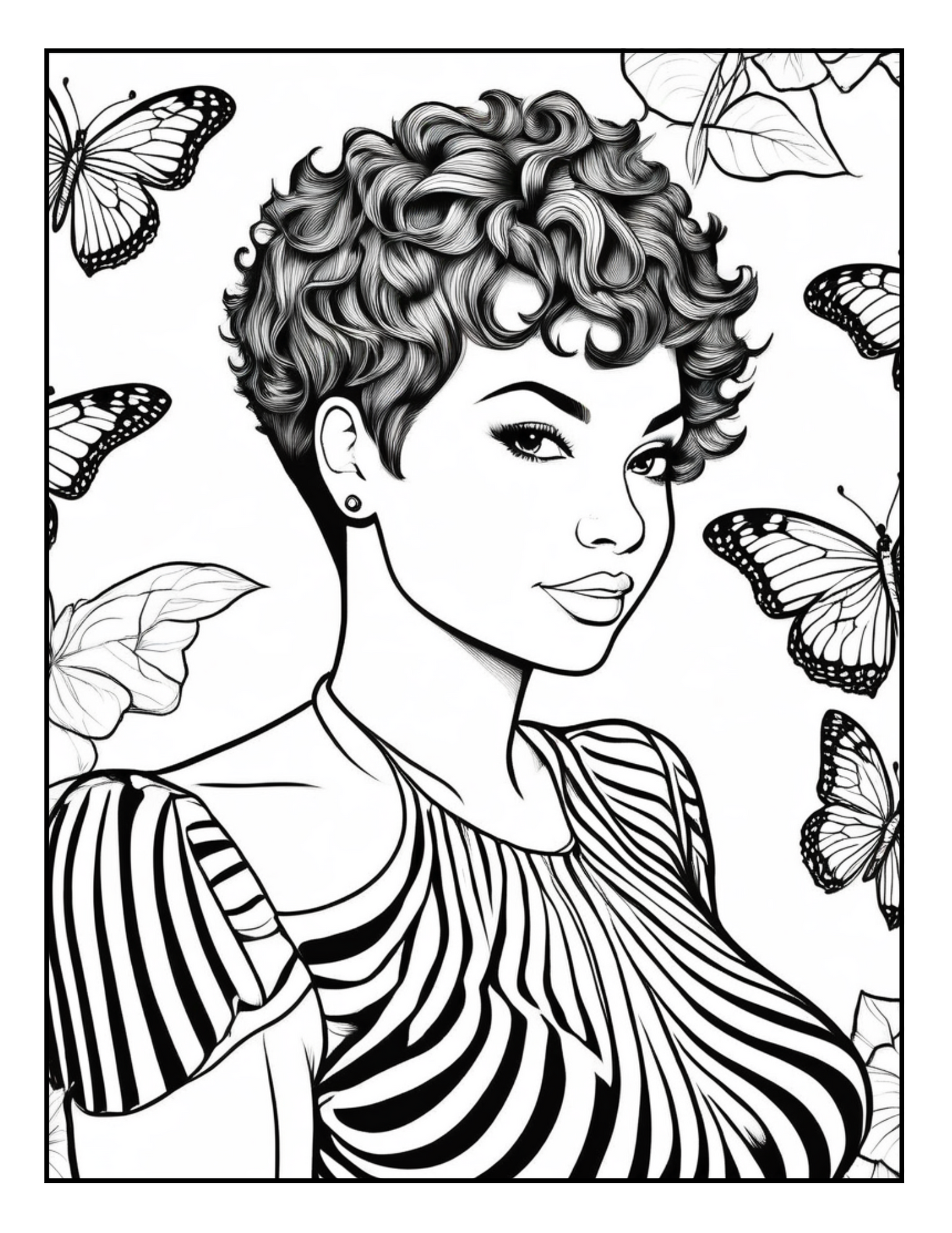 Women With Style Digital Coloring Book|Stylish Black Women in Pant Suits and Dresses | Fashion Coloring Pages for Relaxation and Creativity