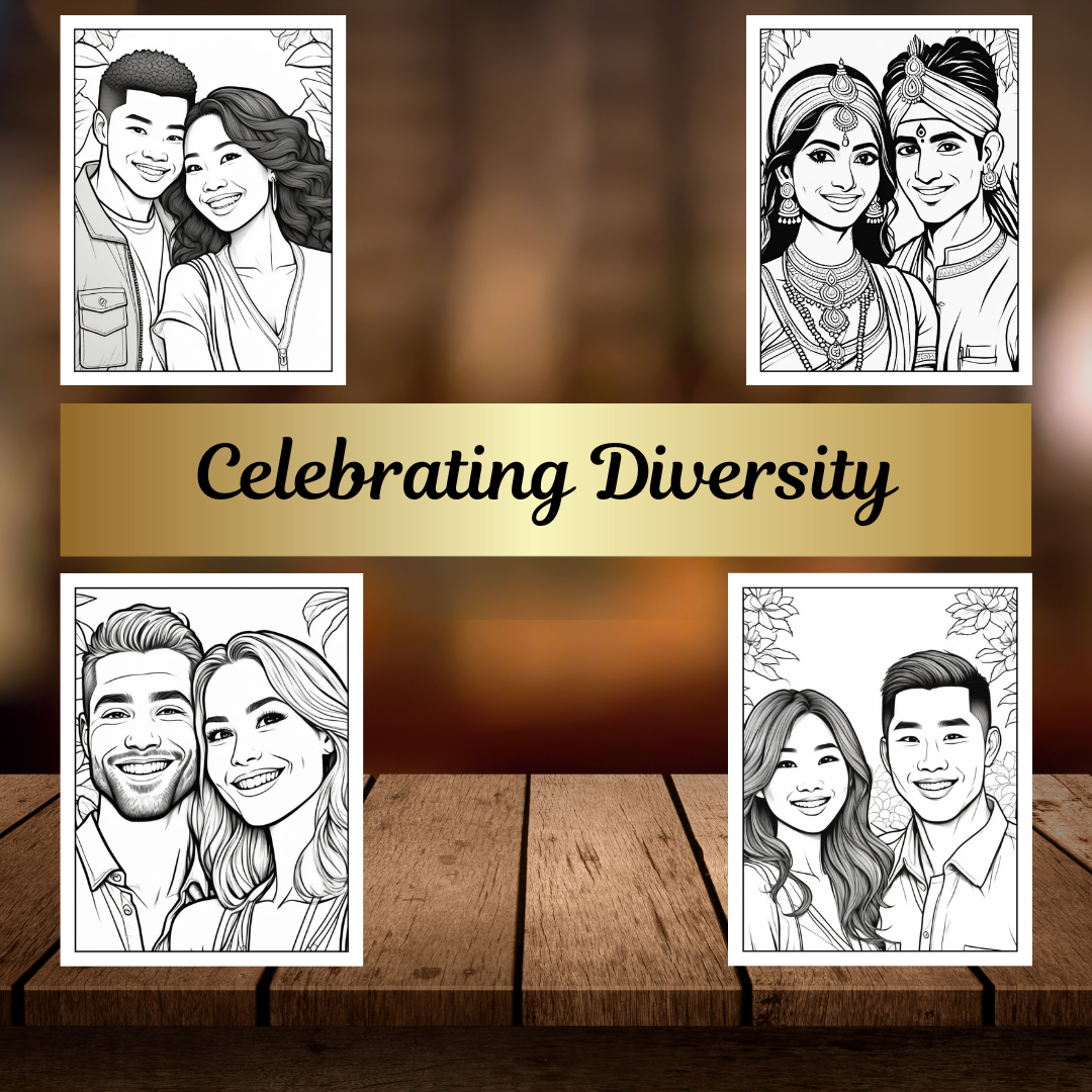 Love Around the World: A Global Couples Coloring Book | Diverse Romantic Illustrations for Relaxation and Stress Relief Couples In Love