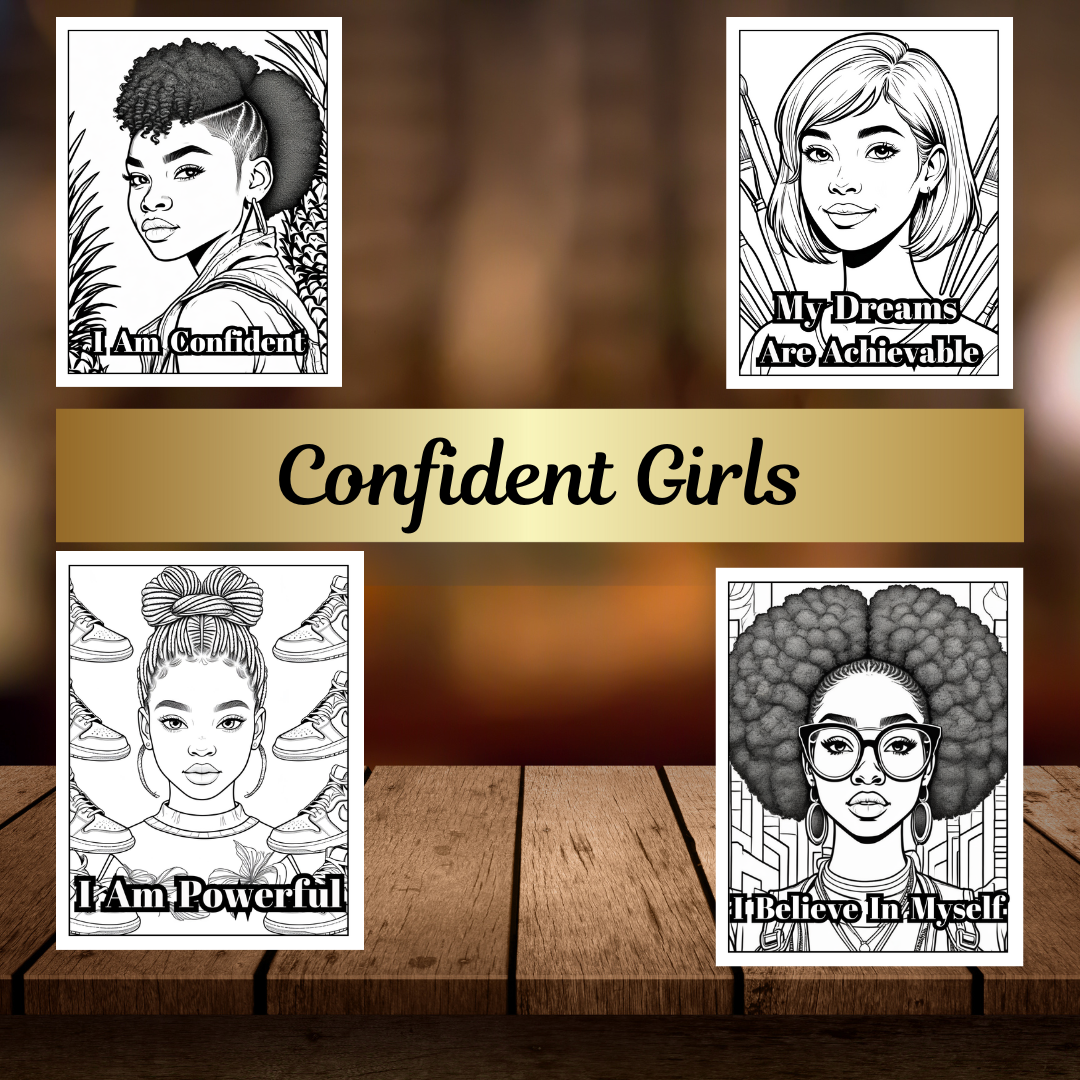 Affirmation Coloring Pages for Teen Girls | Uplifting and Positive Quotes | Digital Download for Self-Love, Motivation and Empowerment