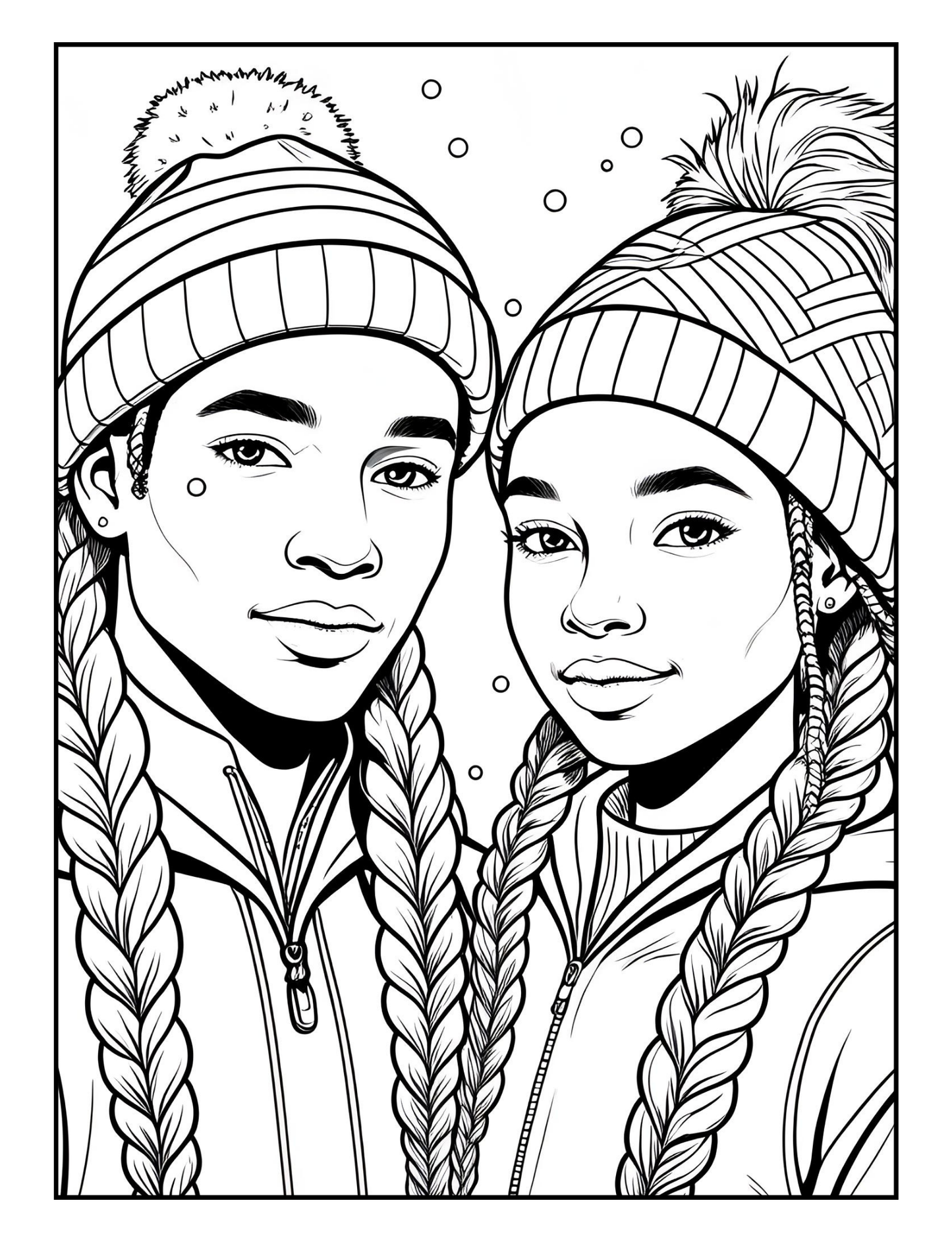 Winter Wonderland Couples Celebrating Christmas Together  A Coloring Adventure Featuring Enchanting Moments of Love and Christmas Joy, Perfect for Relaxation and Festive Fun