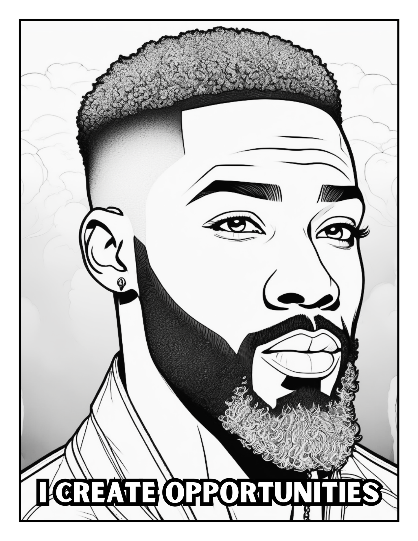 Black Men Affirmations Coloring Book | Stress Relief & Motivation | Positive Quotes for Confidence & Self-Care
