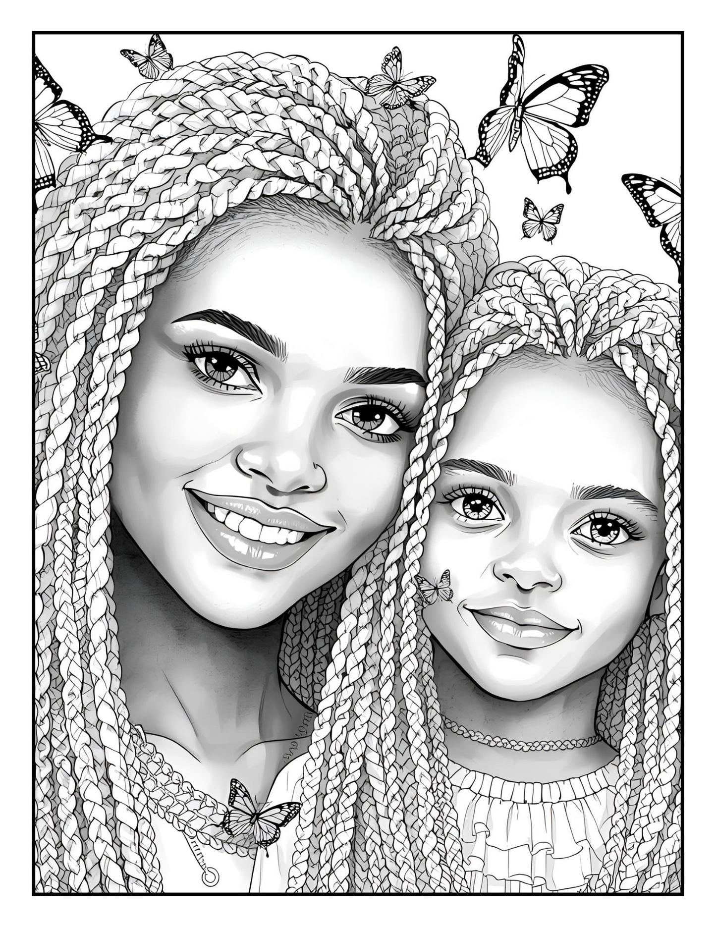 Mother and Daughter Coloring Pages| Digital Download for Moms & Daughters| Inspirational Fun Family Activities| Printable Coloring Book