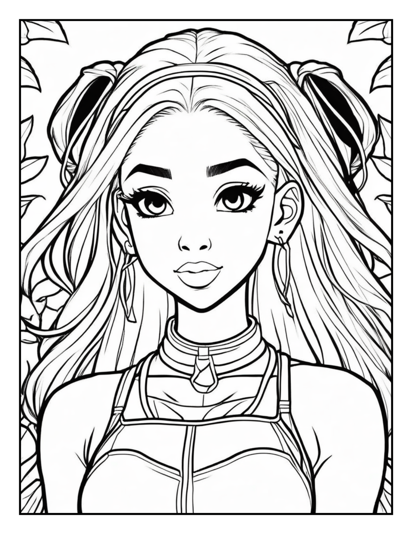 Black Anime Girl Coloring Pages | Melanin Kawaii Digital Download | Cute Afro Anime Aesthetic Coloring Book for Kids & Adults