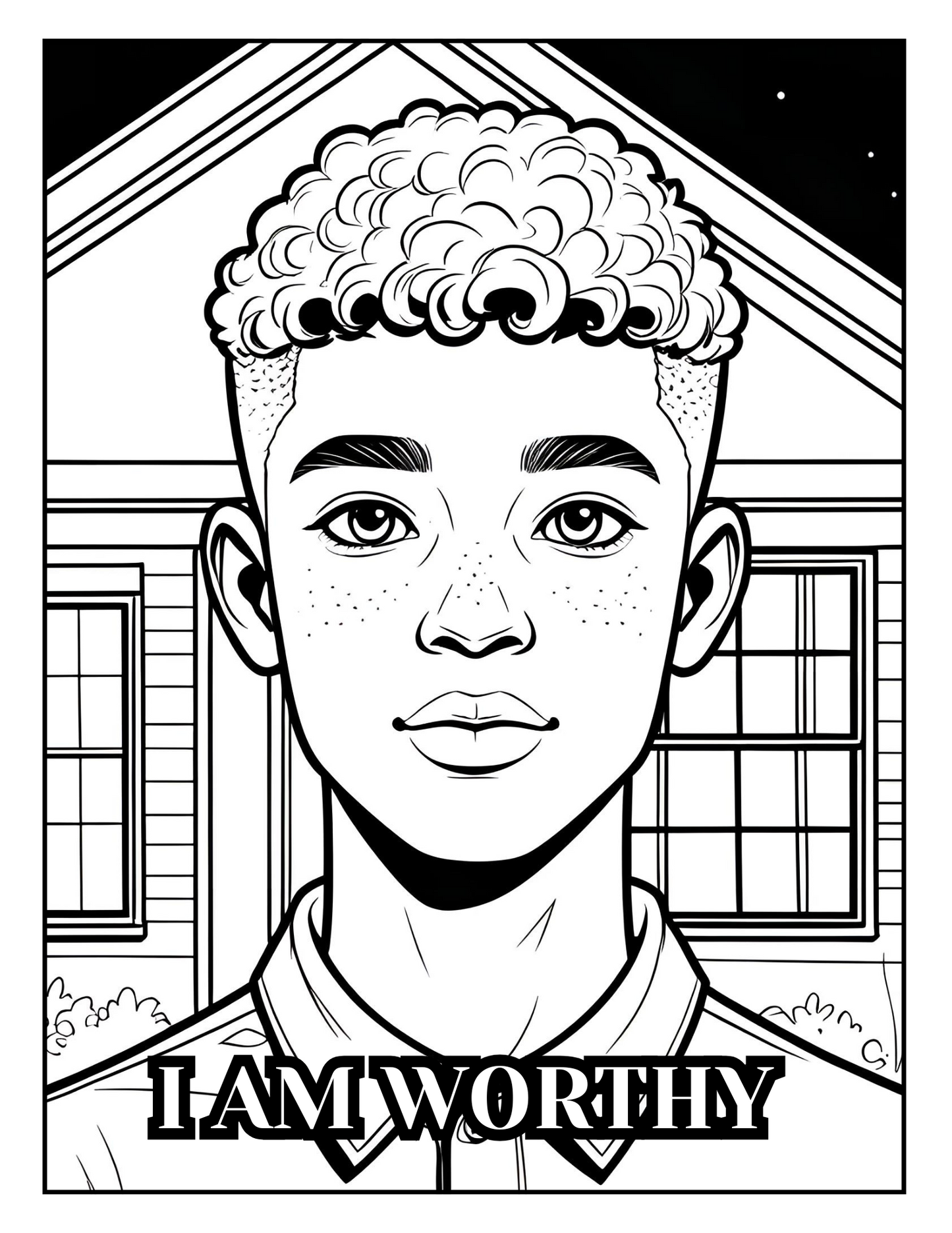 Black Boy Affirmation Coloring Book | Empowering Positive Words|Fun Coloring Pages| Boost Confidence and Self-Esteem | Digital Download